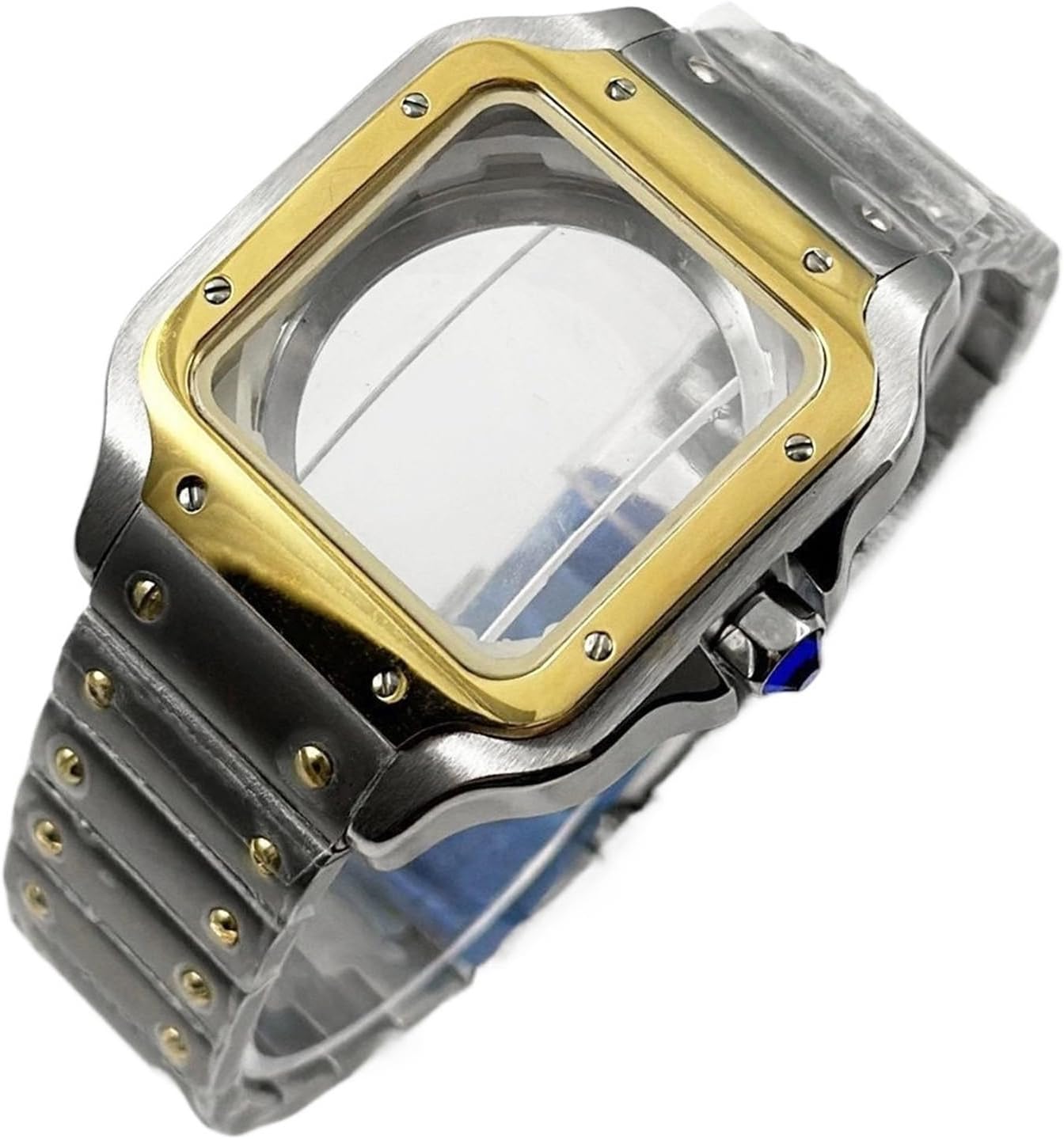 Black 38mm Watch Case Square 316L Stainless Steel For NH35 NH36 NH37 NH70 NH72 Automatic Movement Suitable For 27mm Dial