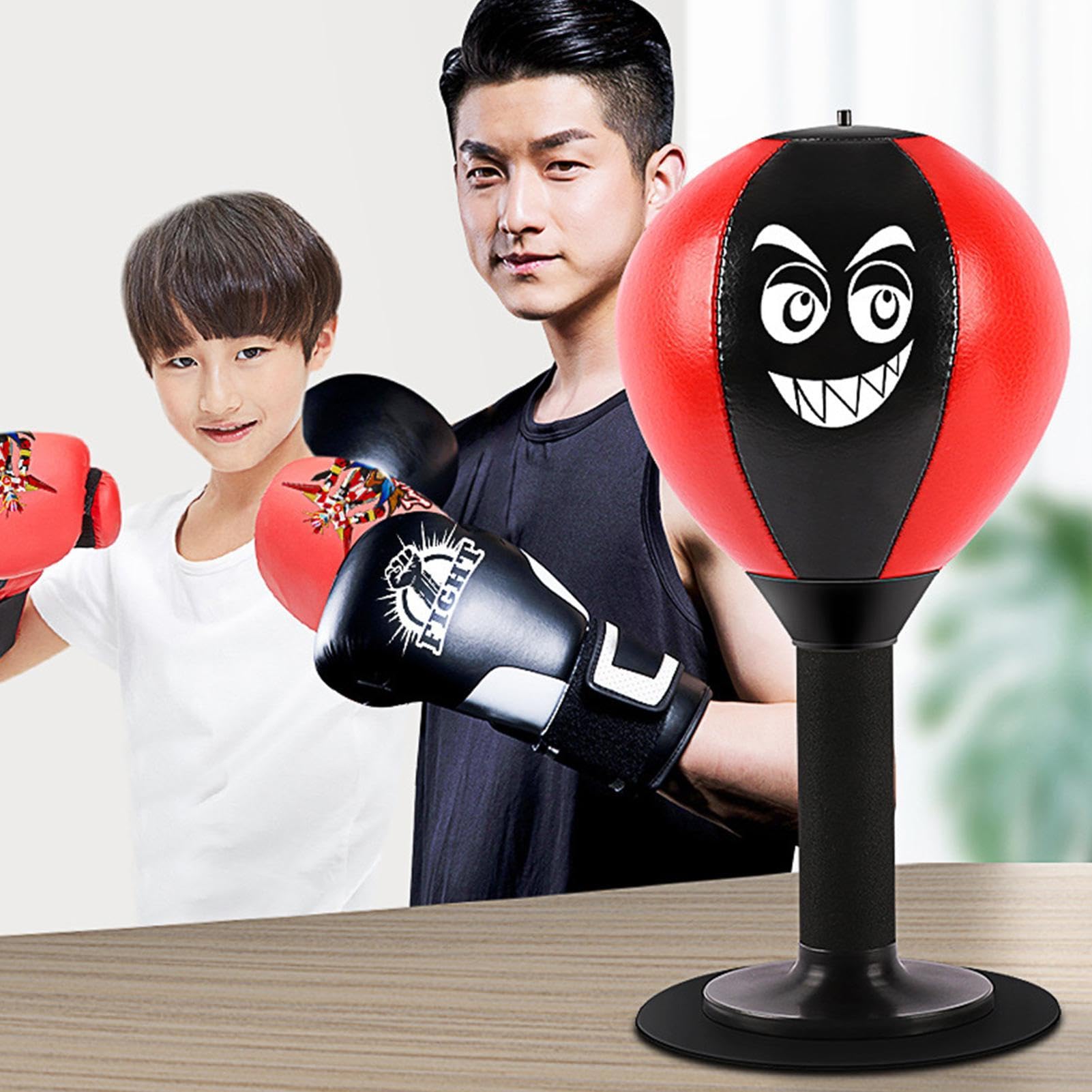 Sac de frappe en polyuréthane avec ventouse pour adultes – Réflexe de boxe, soulagement du stress