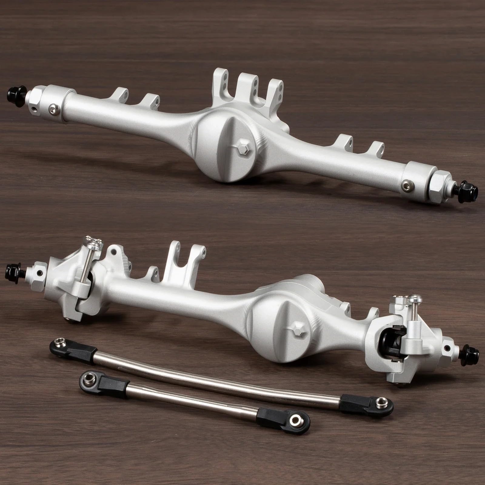 Machined Aluminum F10T Offset Straight Axle for VS4-10 SCX10 II Leaf Chassis 1/10 RC Crawler Built (Clear)