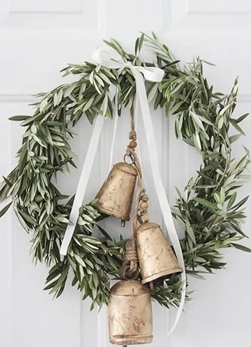 Campanas de vaca enormes vintage hechas a mano rústicas de la suerte de Navidad campanas redondas juego de 3