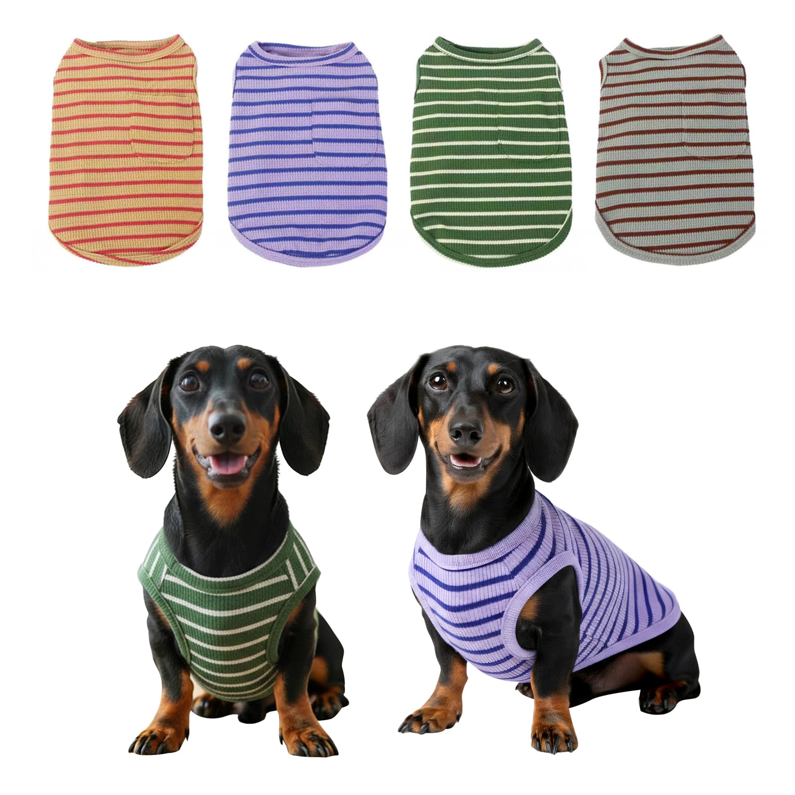 COOHAMS Gestreiftes Hundeshirt，Shirts für kleine & & mittelg