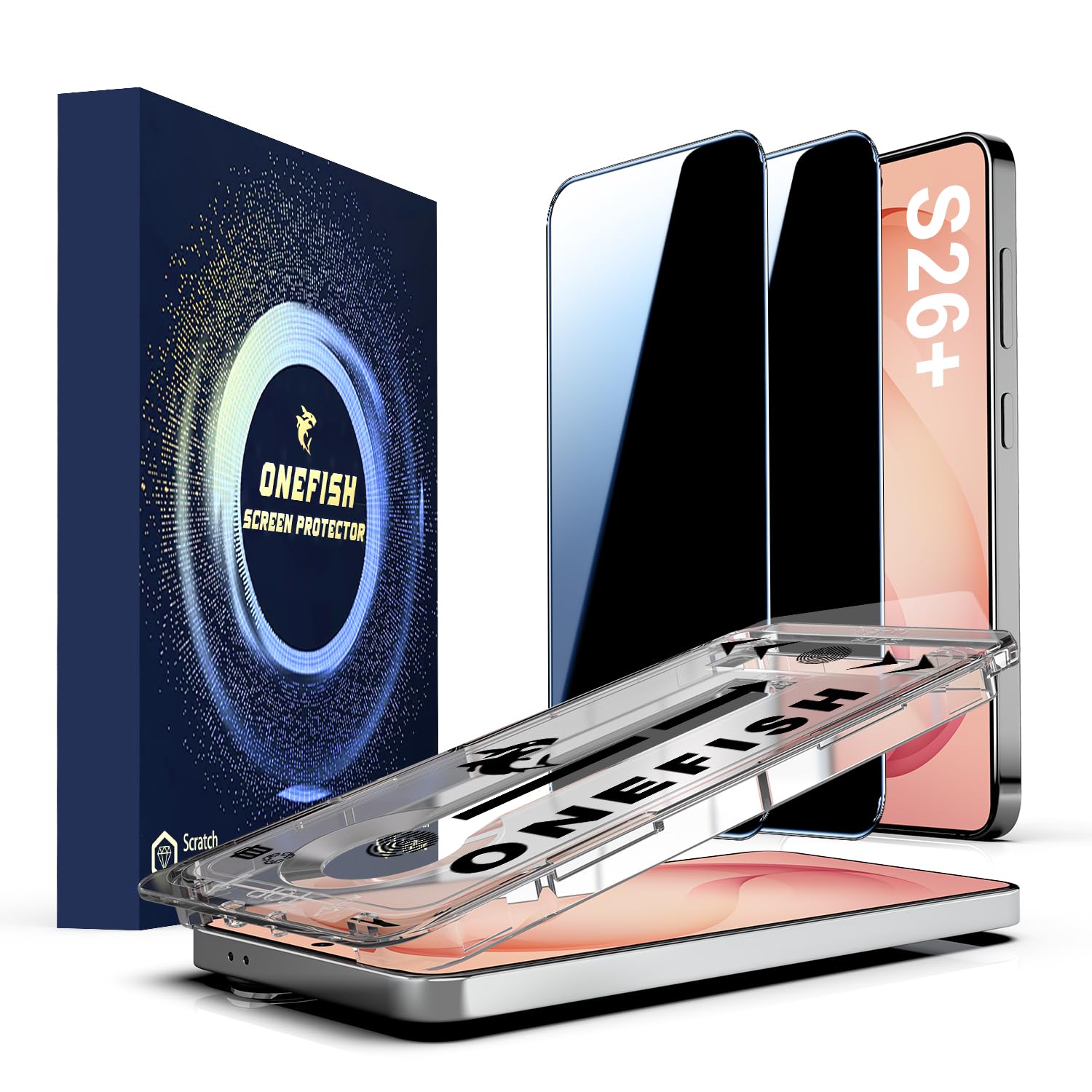 OneFish Privacy Screen Protector Compatible with Samsung Galaxy S26 Plus