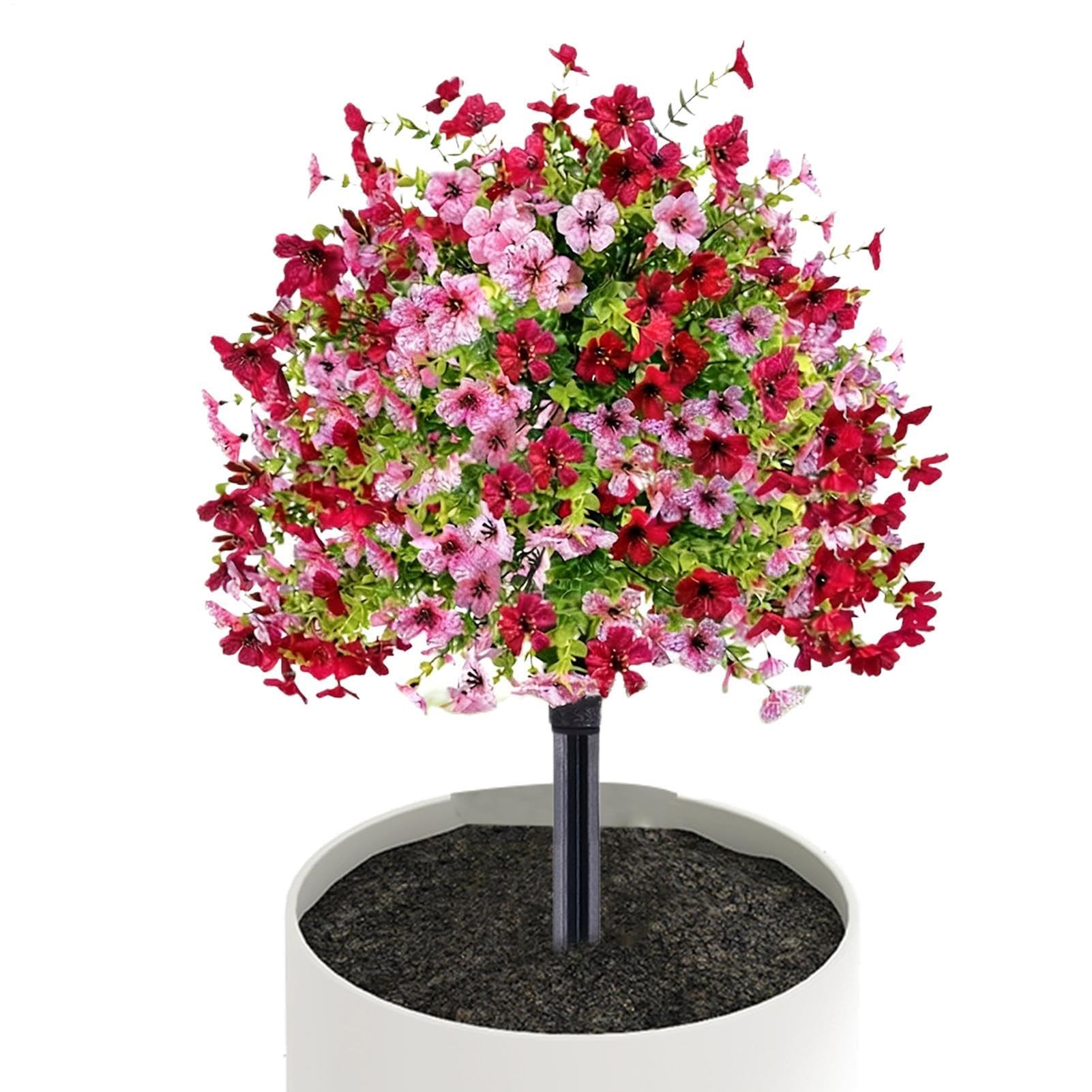 Flores artificiales exterior para balcon y patio con acabado realista de 45 cm