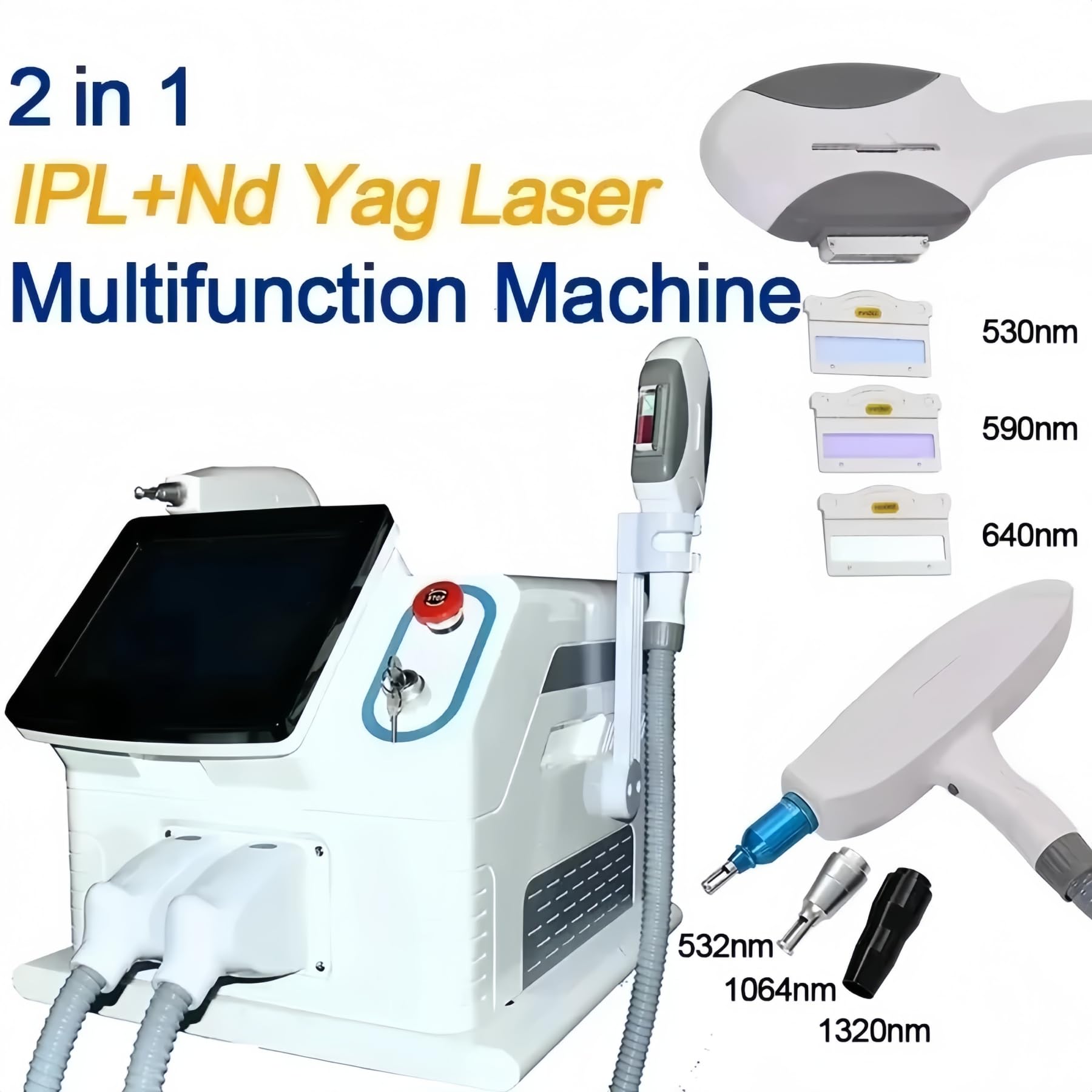 OPT IPL Nd YAG 2 in 1 macchina laser multifunzione attrezzature per la depilazione professionale Salone di rigenerazione della pelle di picosecondi