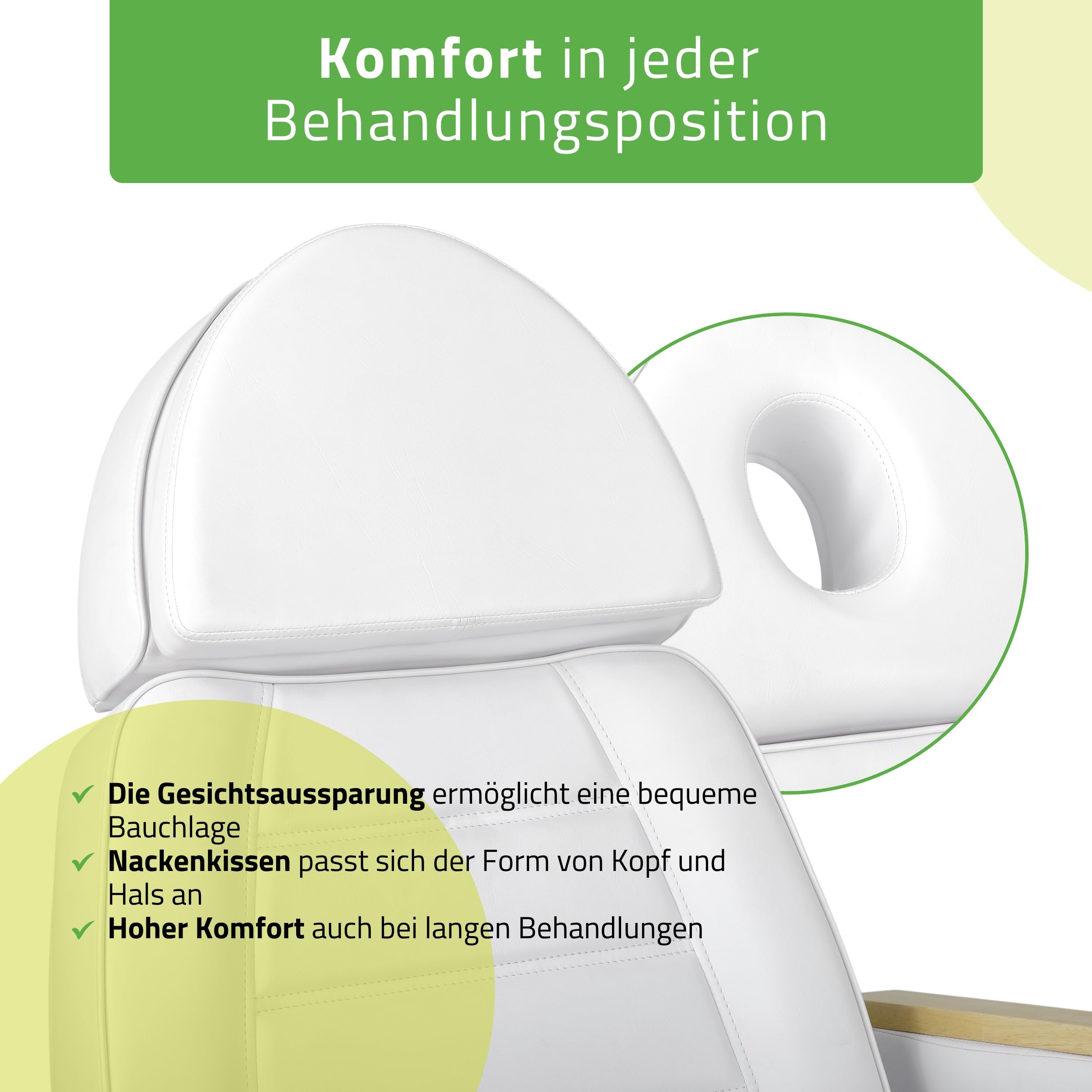 HABYS Leo PRO 4 Elektrische Kosmetikliege, Höhenverstellbarer Kosmetikstuhl | mit Gesichtsöffnung & drehbaren Armlehnen, Beautyliege für Kosmetik, SPA, Massage & Ästhetische Medizin