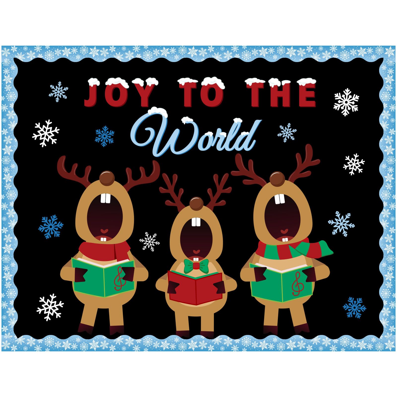 Bucket Hat AnyDesign 77-Piece Christmas Bulletin Board Decoration Set -  Winter Cut-Outs, Borders, And Glue Points Polyester Sun Hat, image size:1600x1600