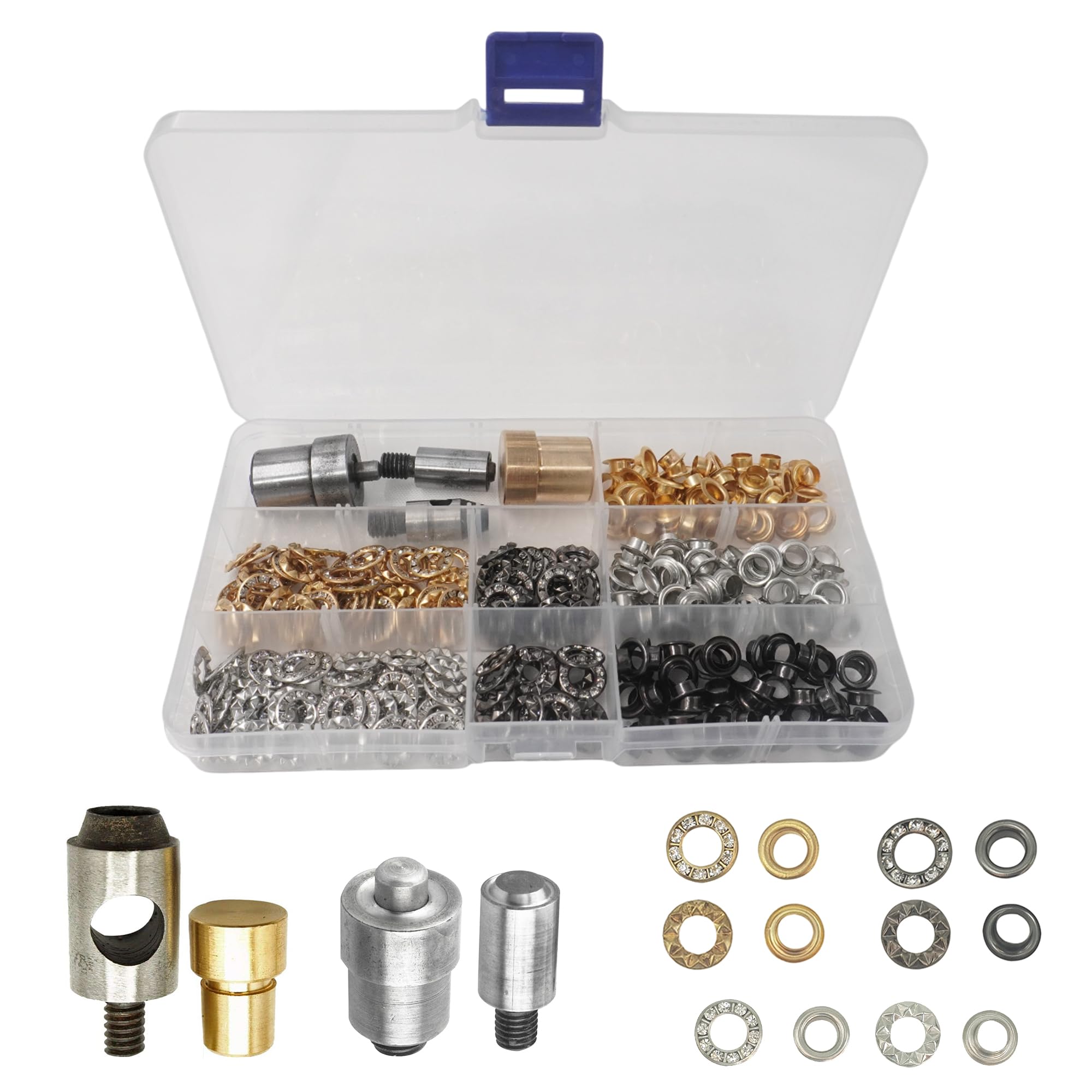 Kit matrices et œillets en strass de 6 mm pour maroquinerie bricolage et couture de vêtements