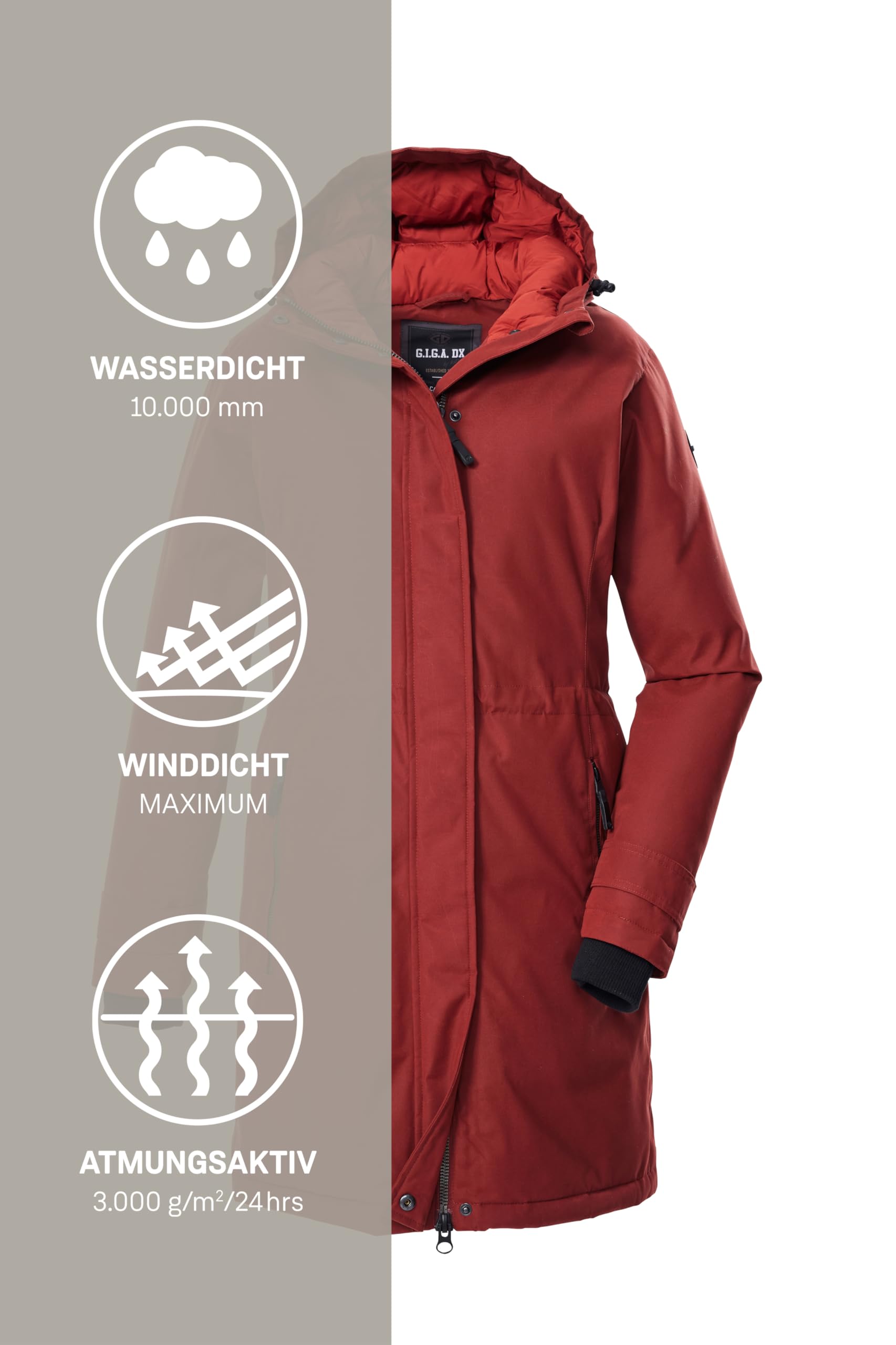 G.I.G.A. DX Gw 22 Wmn Prk Parka fonctionnelle avec capuche Femme