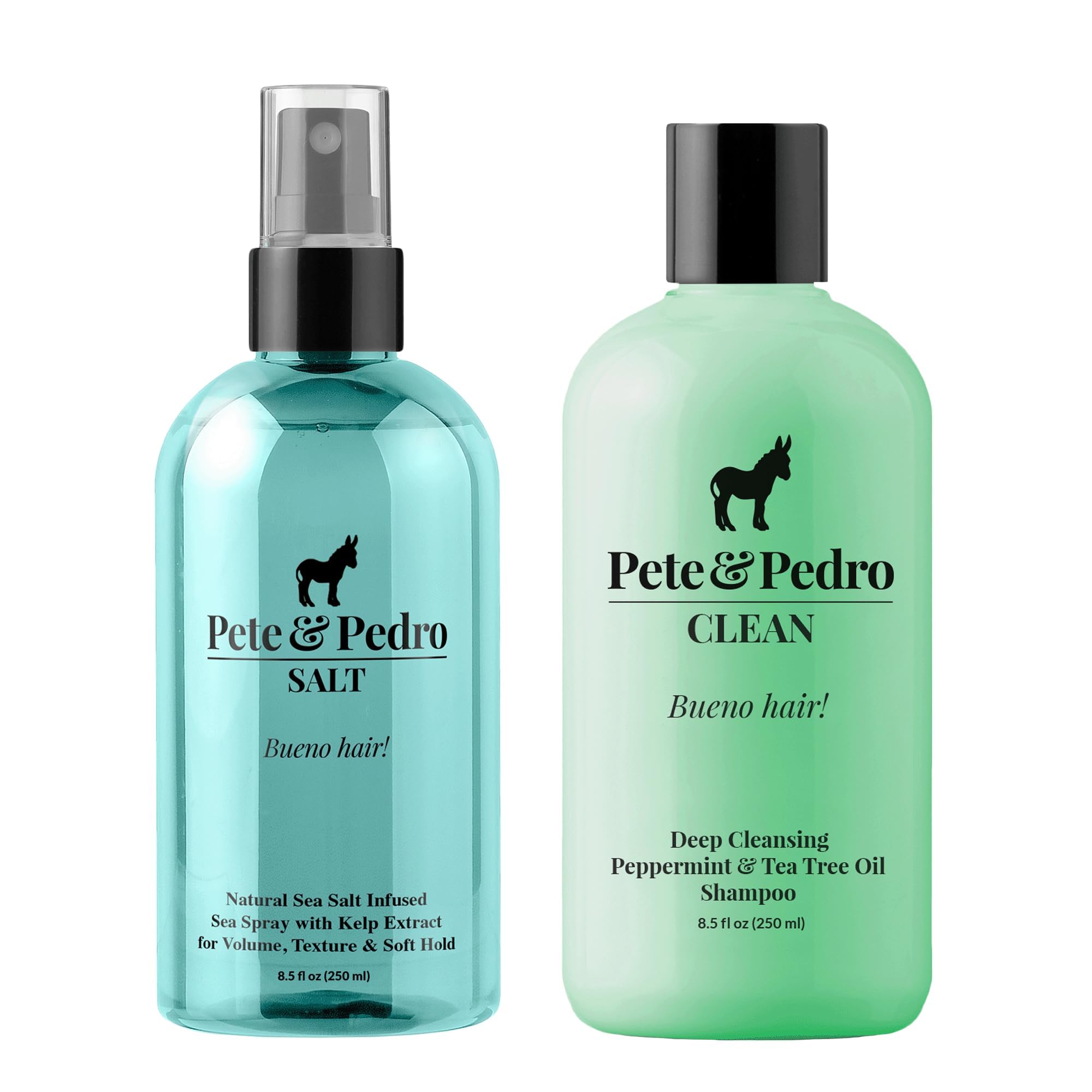 Pete Pedro Sea SALT Spray 8 oz Cleansing Peppermint Tea Tree Shampoo 8 5 oz Combo Adds Instant