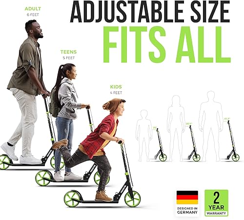Miniatura 5 de APOLLO Patín plegable para adultos, adolescentes y niños a partir de 6 años con ruedas grandes (XXL), scooters plegables con opciones de rueda de