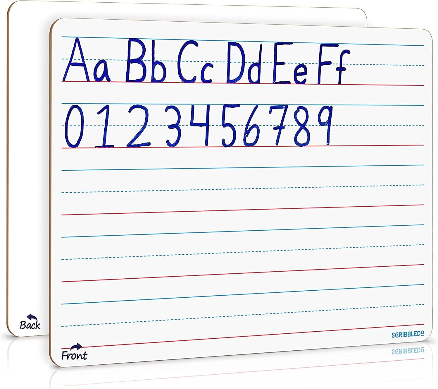 2 Pack Double Sided Whiteboard Lined Dry Erase Board for