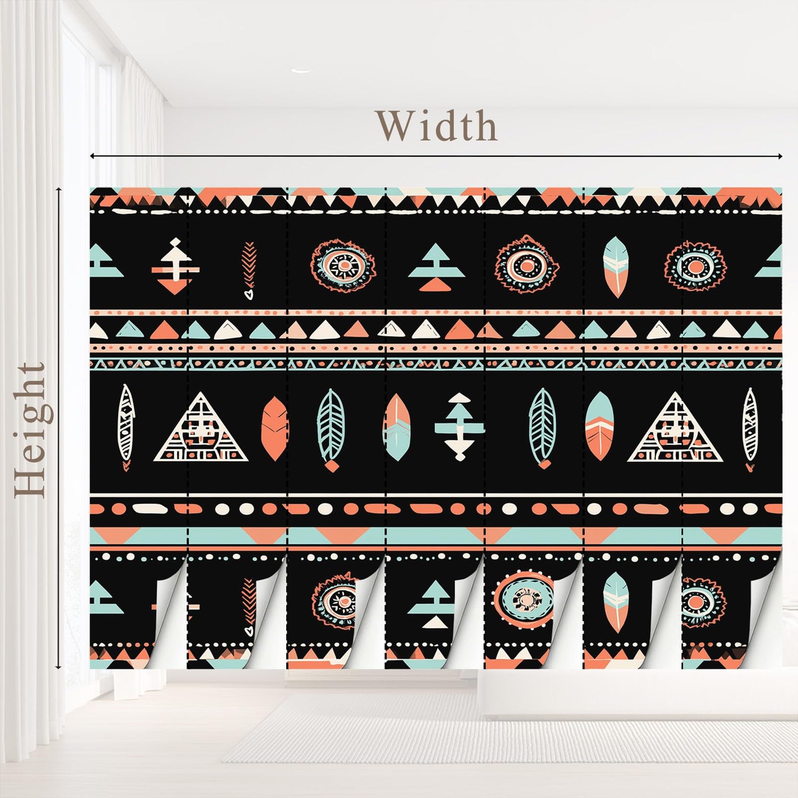 Fototapeta indiańska, plemienna tapeta etno, 350 x 250 cm, włóknina, dekoracja ścienna, tapeta ścienna, dekoracja ścienna, tapeta dekoracyjna, tapeta do gabinetu, salonu, restauracji, totem