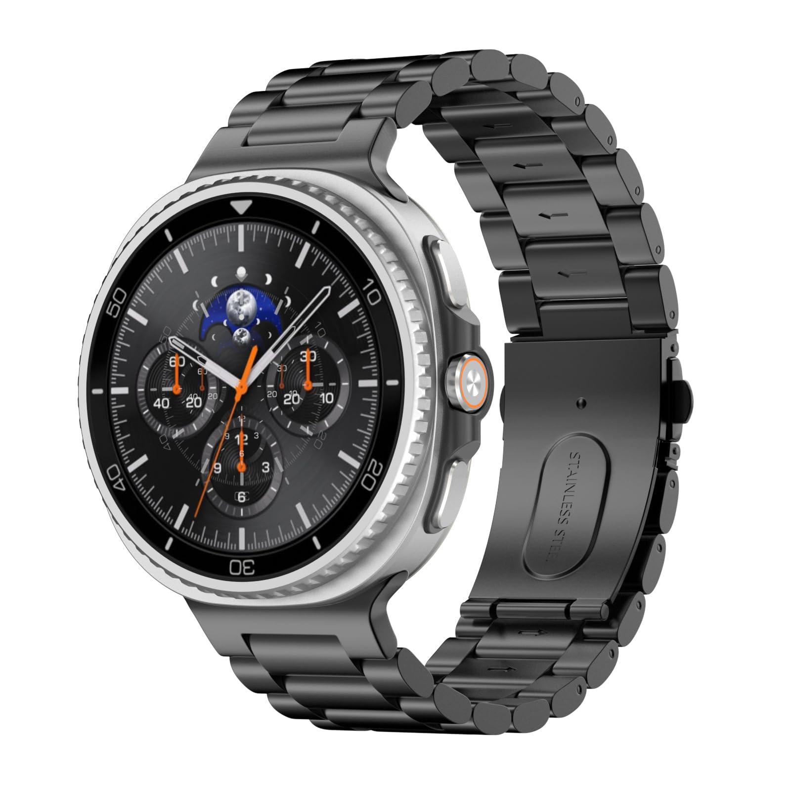 MoKo Metal Band Compatible with Samsung Galaxy Watch 8 Band 40mm 44mm/Galaxy Watch 8 Classic 46mm, No Gap Business Stainless Steel Strap for Men Women