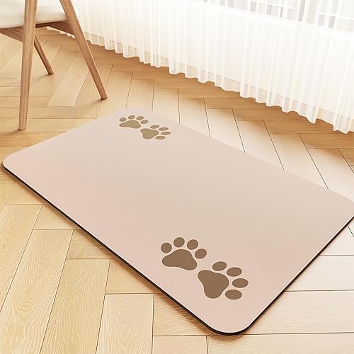 Tapete de alimentación de mascotas, mantel individual absorbente para comida y agua, tapete de comida para perros con parte trasera de goma