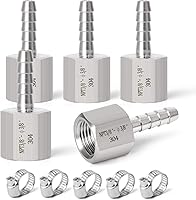 Vista 65 de TAISHER 1 pieza de forja de acero inoxidable 304 de accesorios de manguera de aire, accesorios de púas de manguera de 1 pulgada x 1/2 pulgadas