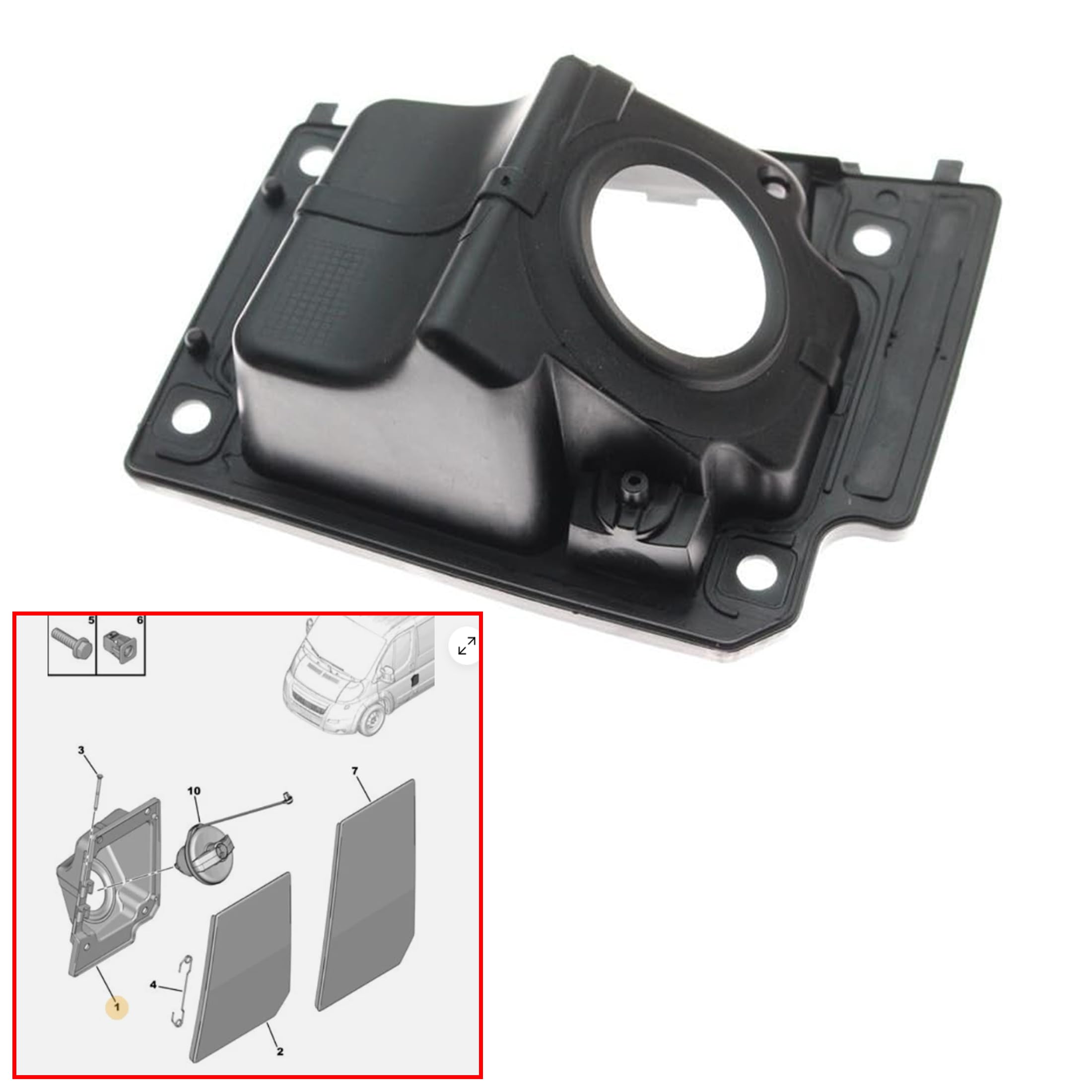 Partsline Base de Trappe à Carburant compatible avec Jumper, Ducato et Boxer (2006-2015) - Réf 1518E4 1362672080