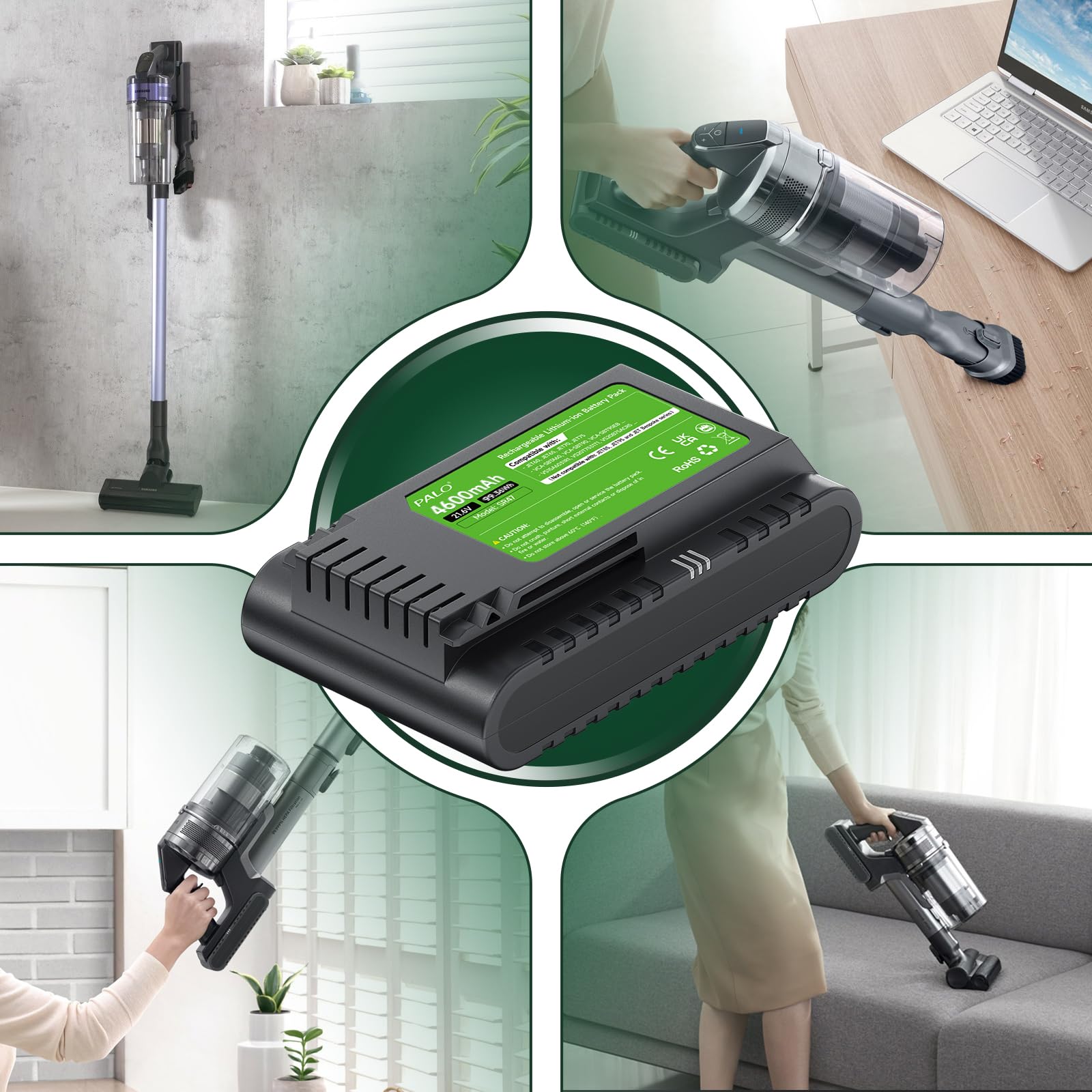 4600mAh VCA-SBTA60 Batteria per Samsung JET60 JET65 JET70 JET75 JET90 Samsung Aspirapolvere Senza Fili Modello VCA-SBTA60/VT VCA-SBT90 VCA-SBT90EB
