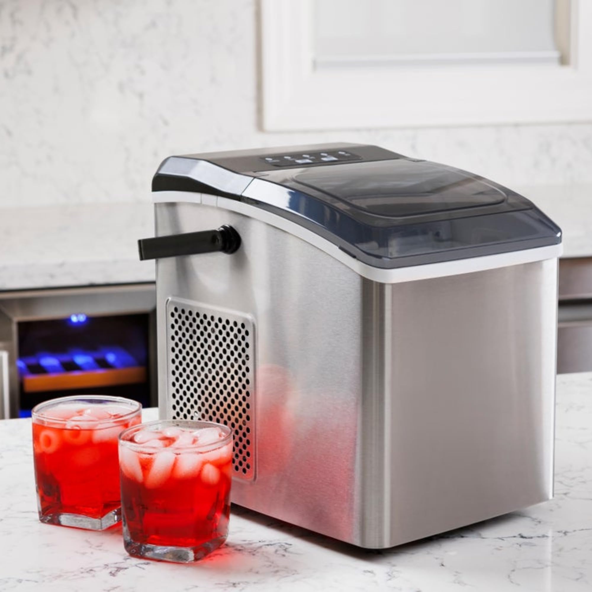 Koolatron Countertop Ice Maker – Maquina Para Hacer Hielo En Casa, Nugget Ice Maker Makes 9 Pebble In 6 Mins, Portable Self‑Cleaning Ice Machine, 26 Lbs/Day, Stainless Steel on Fridge.com - View 2