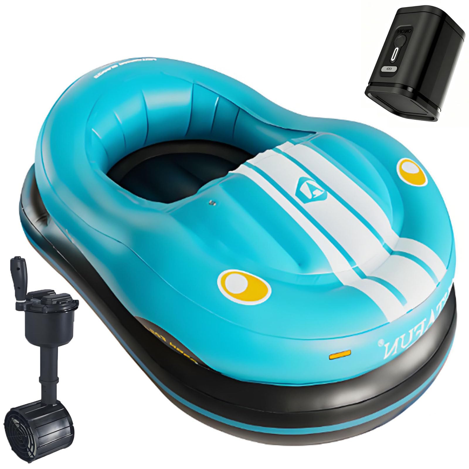 ErShangMao Motorized Pool Float,Inflatable Motorized Bumper Boat With 50w 360 Degree Thruster And Joystick,Electric Inflatable Water Blob For Adults,2 Batteries,Cordless Pump,Pool & Calm Lake Ride