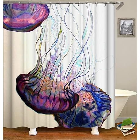 Watercolor Jellyfish Shower Curtain: A Splash of Serenity in Your Bathroom