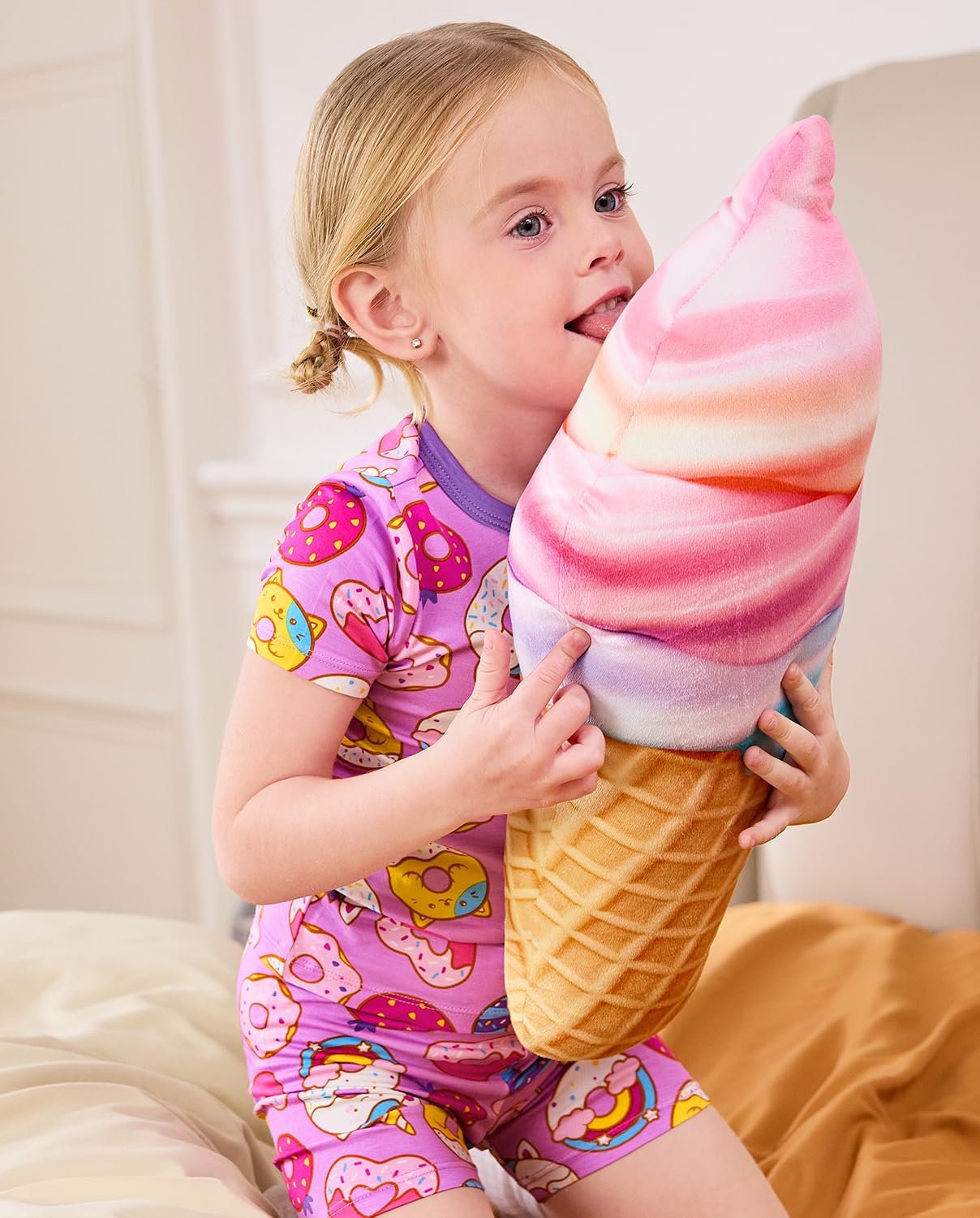 Bamboo Viscose Toddler Unicorn Mermaid Girls Kids Pajamas Short Sleeve Summer Cool Snug fit Pjs 12M-8Y 2pcs - Image 4