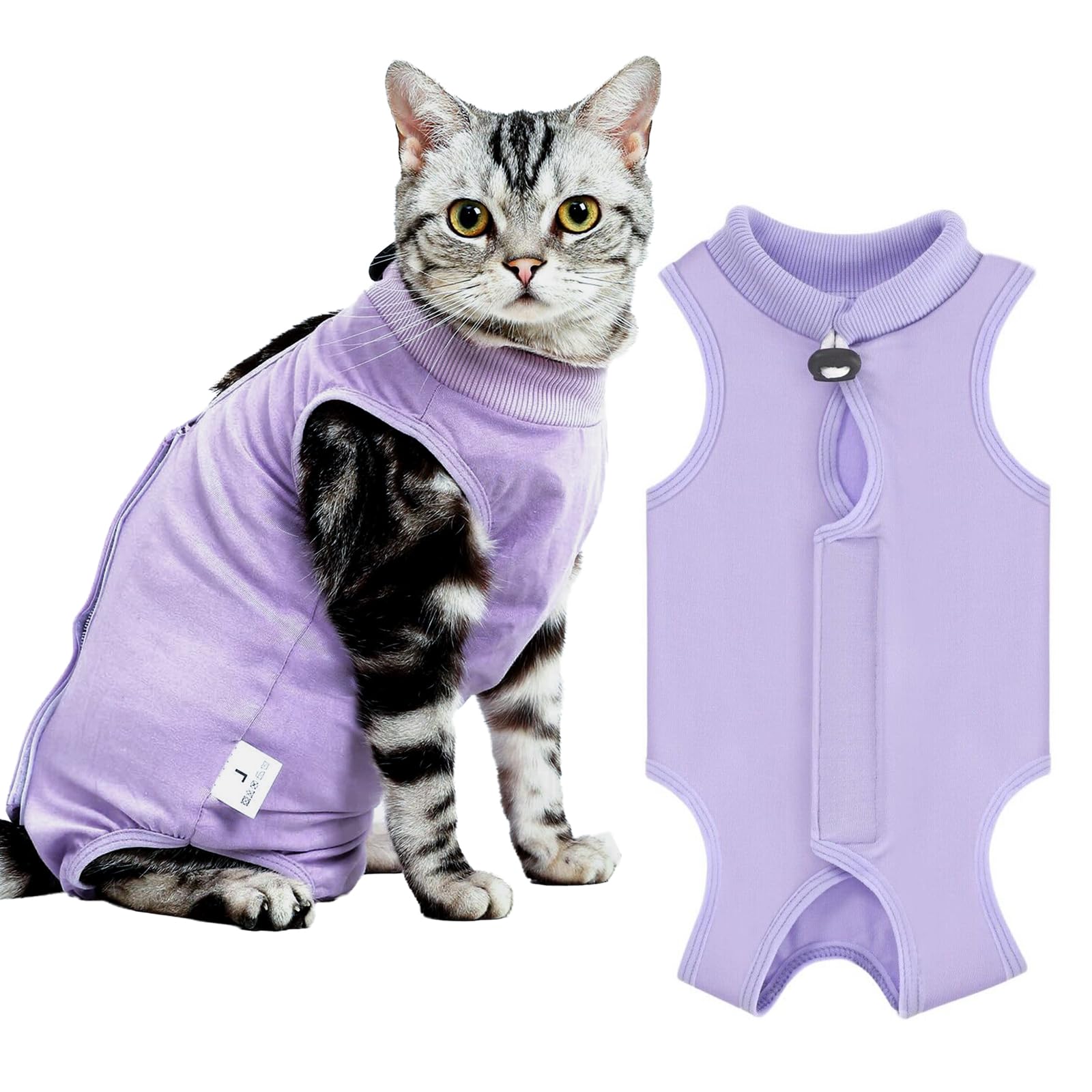 Combinaison De Convalescence Pour Chat Après Opération | 2 Pièces | Alternative Au Collerette | Tissu Respirant - 10