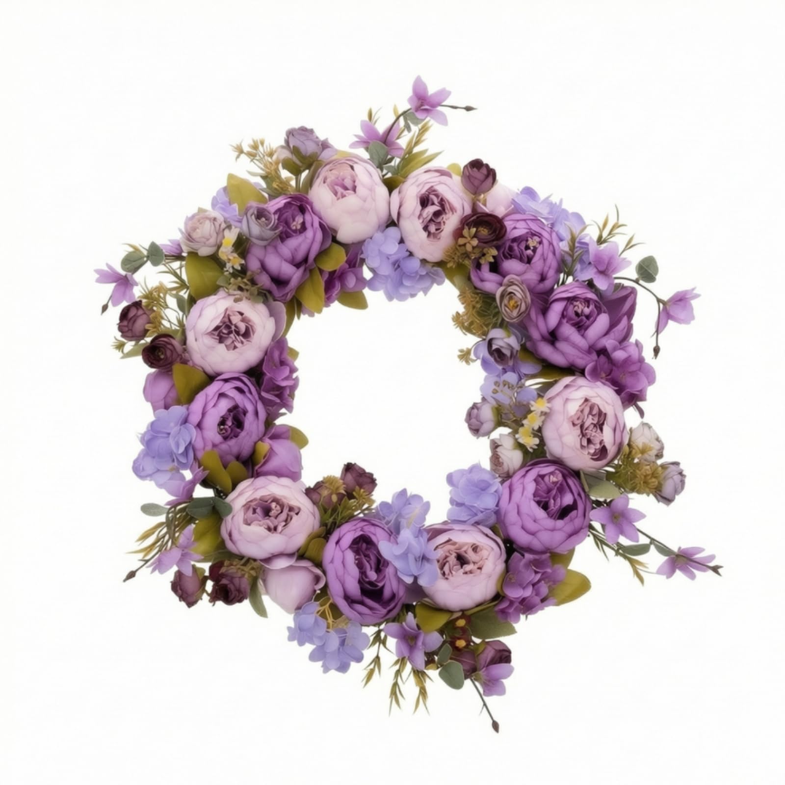 Baoblaze Ghirlanda Fiori Artificiali Ghirlanda Floreale Corona Peonie Decorazione Porta Composizione Ricca con Fiori E Foglie a 360 Gradi Adatta per Ingresso, style to 1