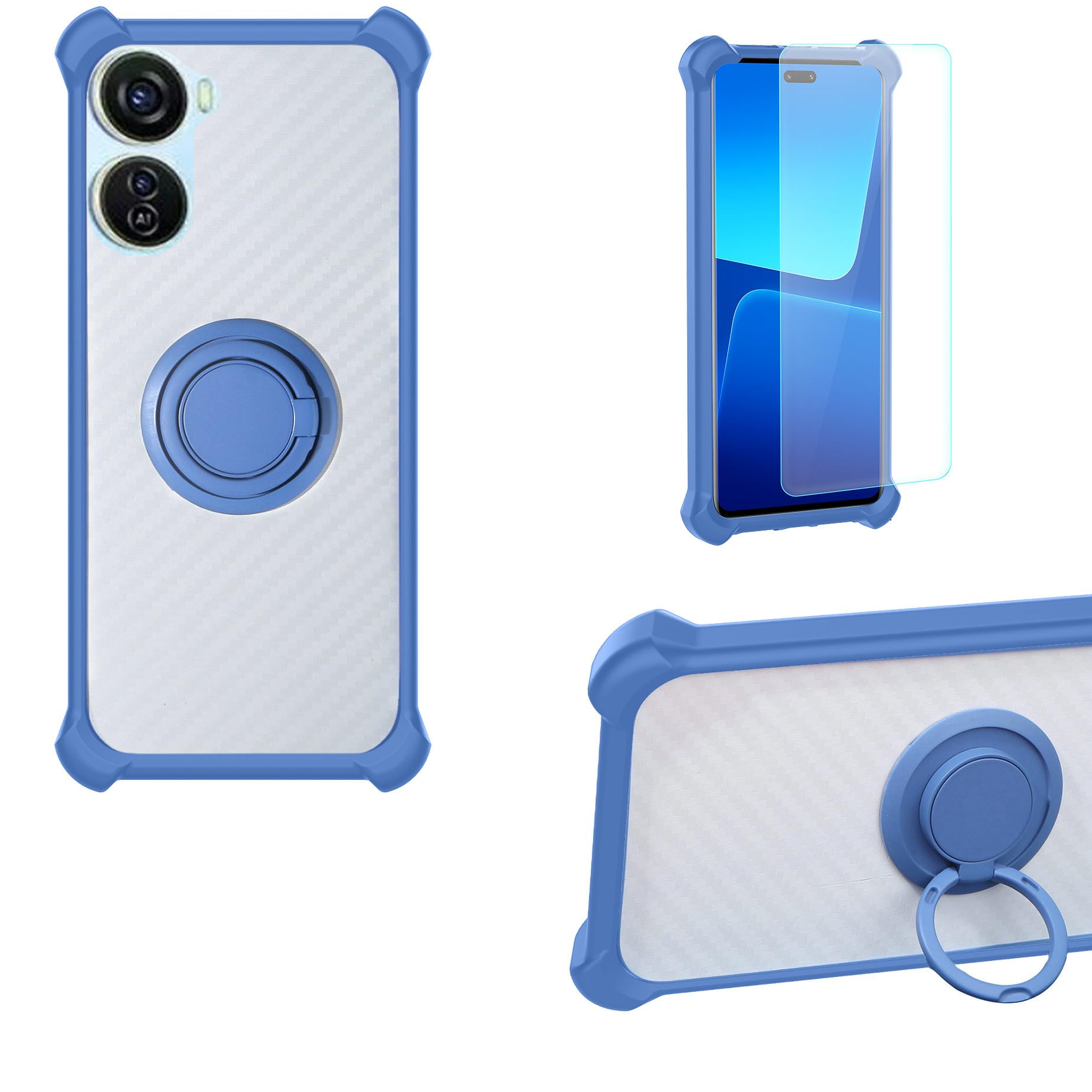 LYJERRY Pellicola Vetro Temperato per ZTE Blade V50 Design 5G Custodia Caso Protettiva Leggero Protector Morbido TPU Cover Silicone di Gomma Phone Case 9H Vetro Protettiva,Nero