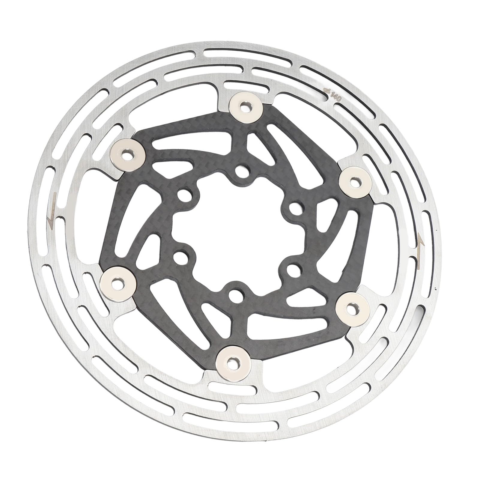 Hidyliu Rotor de Disco de Freno de Bicicleta Disipación de Calor de Acero de Fibra de Carbono Ligero para Bicicletas de Montaña y de Carretera 6 Pernos Incluidos