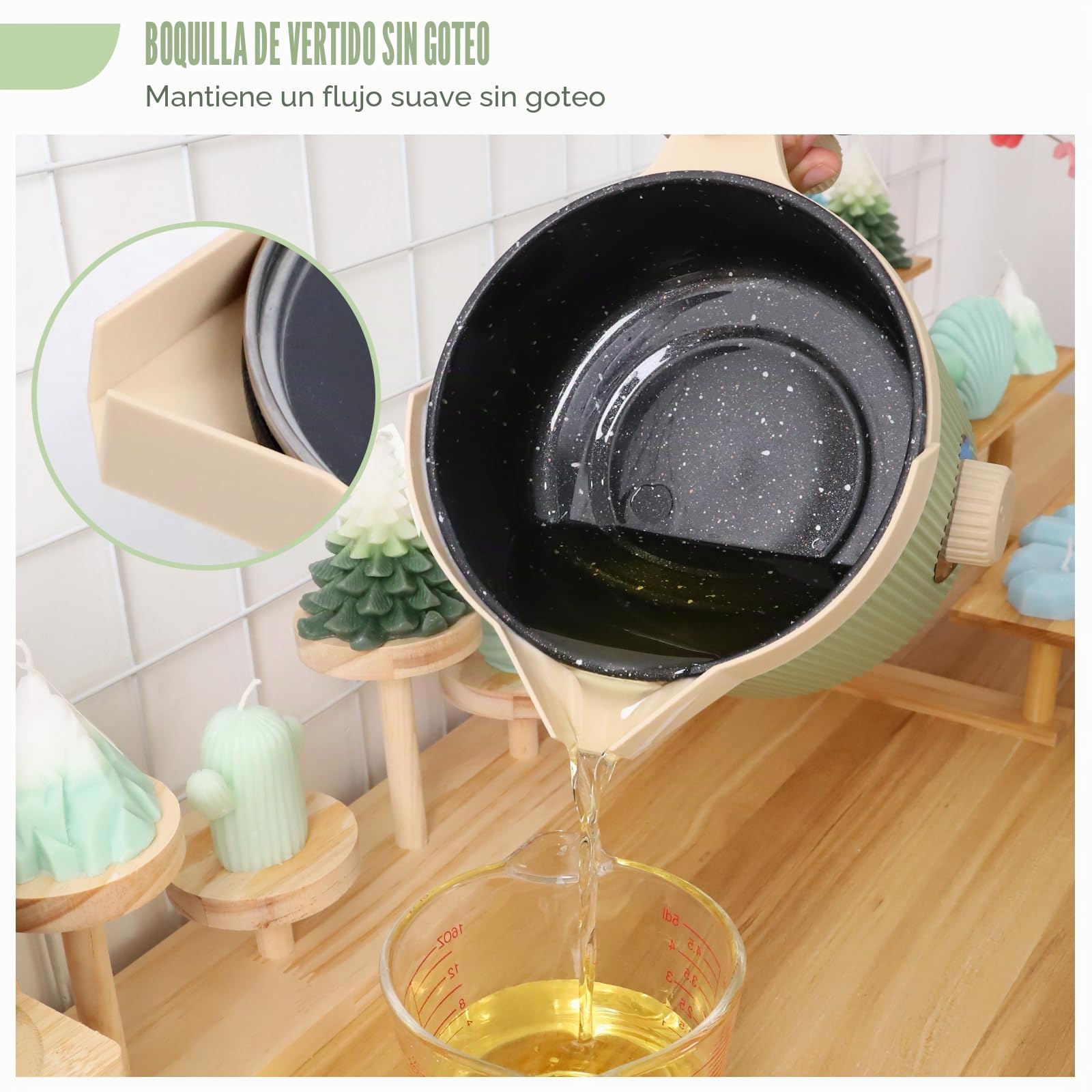 TOAUTO Cera para derretir 1,5 L, color verde
