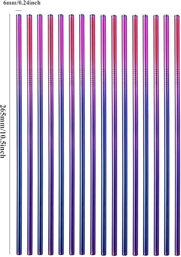 Miniatura 4 de Pajitas de metal de acero inoxidable, paquete de 50 popotes reutilizables a granel de 8.5 pulgadas, color oro rosa, popotes curvados para vasos Yeti