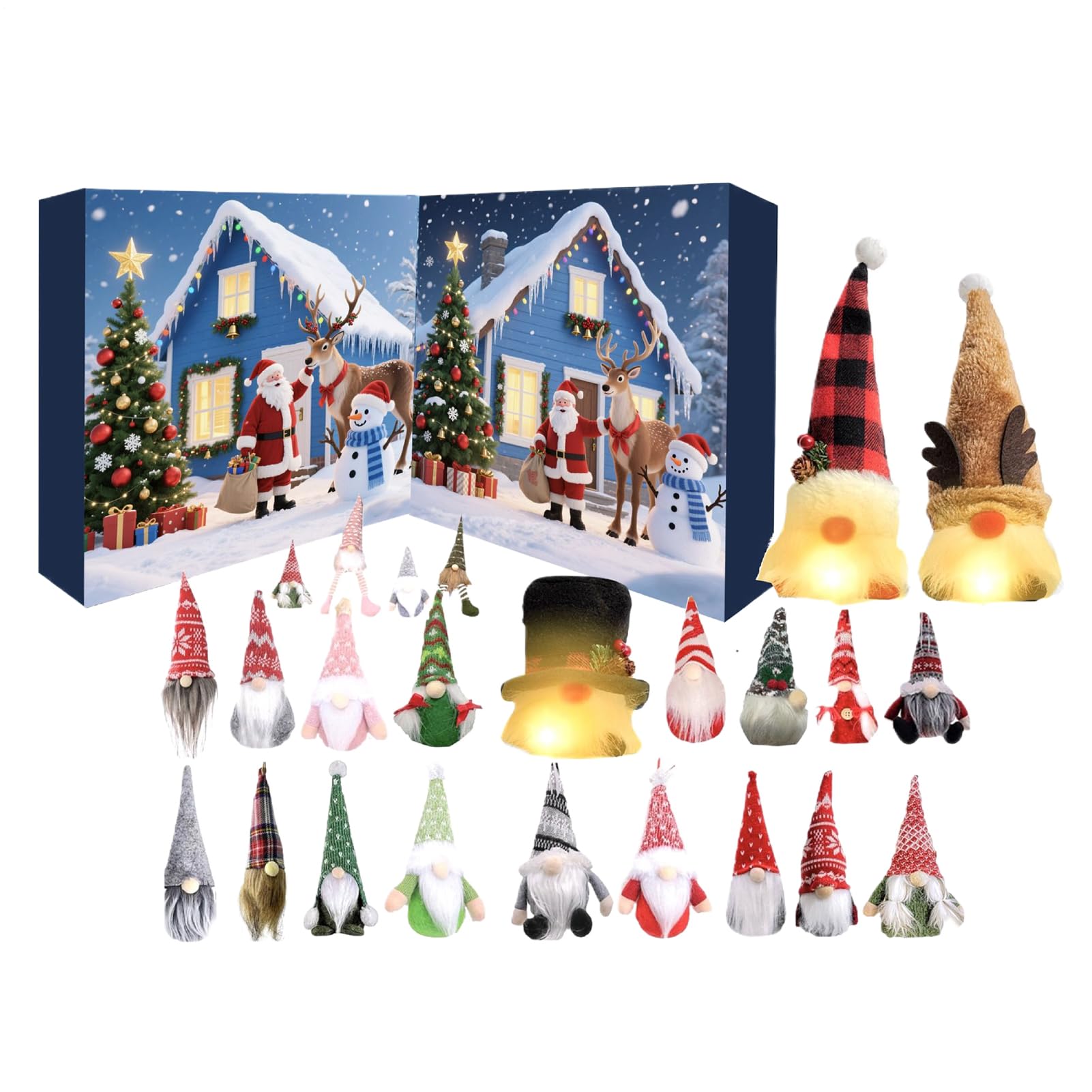 Calendario De Adviento - Calendario De Adviento Navideño 2025 Con 24 | Duendes - Decoración Del Hogar Coleccionable Para Cumpleaños Ventanas Entradas Estantes Árboles,Decoración para Mujer