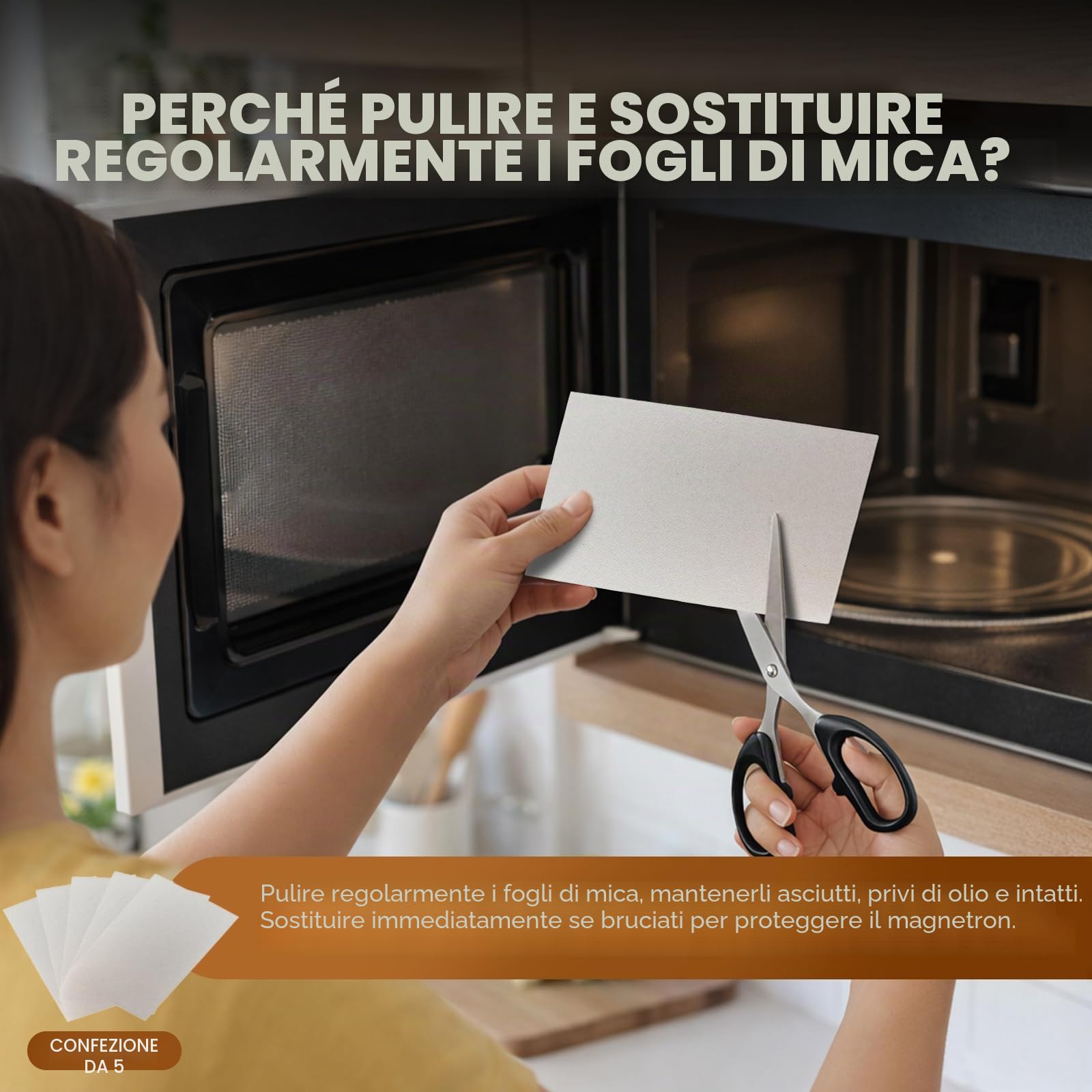Foglie di Mica Universale per Forno a Microonde 12,7 x 20,3 cm, Microonde Copertura Guida da Poweka (5 Pezzi)