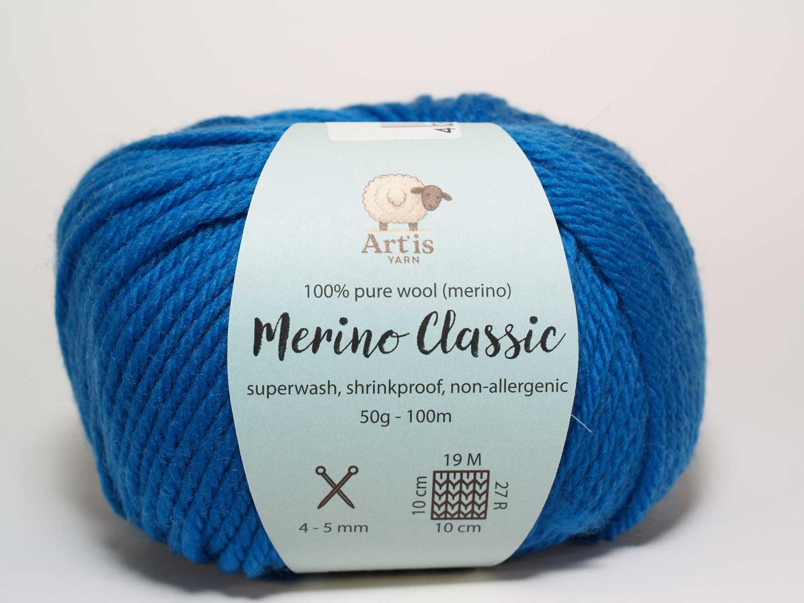 Merino Classic Art'is Yarn 100% Merino Wool Superwash (50 g/100 m) (707 Royal Blue)