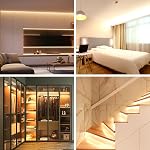 100FT COB LED Strip Lights,3000K DC 24V Dimmable Warm White Flexible LED Rope Lights for Bedroom,with Remote and App Control LED Lights Strip for Living Room, Shelf,Cabinet