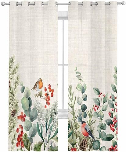 Miniatura 2 de Cortinas traslúcidas retro de eucalipto de 96 pulgadas de largo, juego de 2 paneles de cortinas para cocina, dormitorio, sala de estar, puerta,
