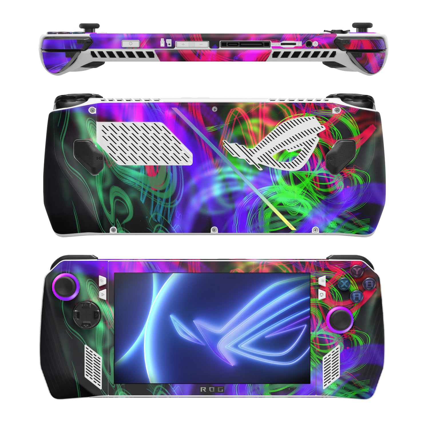 MightySkins Skin Compatible with Asus ROG Ally - Neon Splatter | Protective, Durable, and Unique Vinyl Decal wrap Cover | Easy to Apply, Remove, and Change Styles