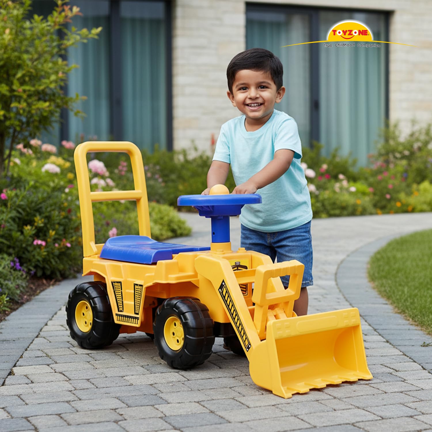 Toyzone Mini Bulldozer-50803 | Baby Car | Kids Car | Toy Car| Push Car| Storage Seat | Swing Car| Ride on Car with Horn 4