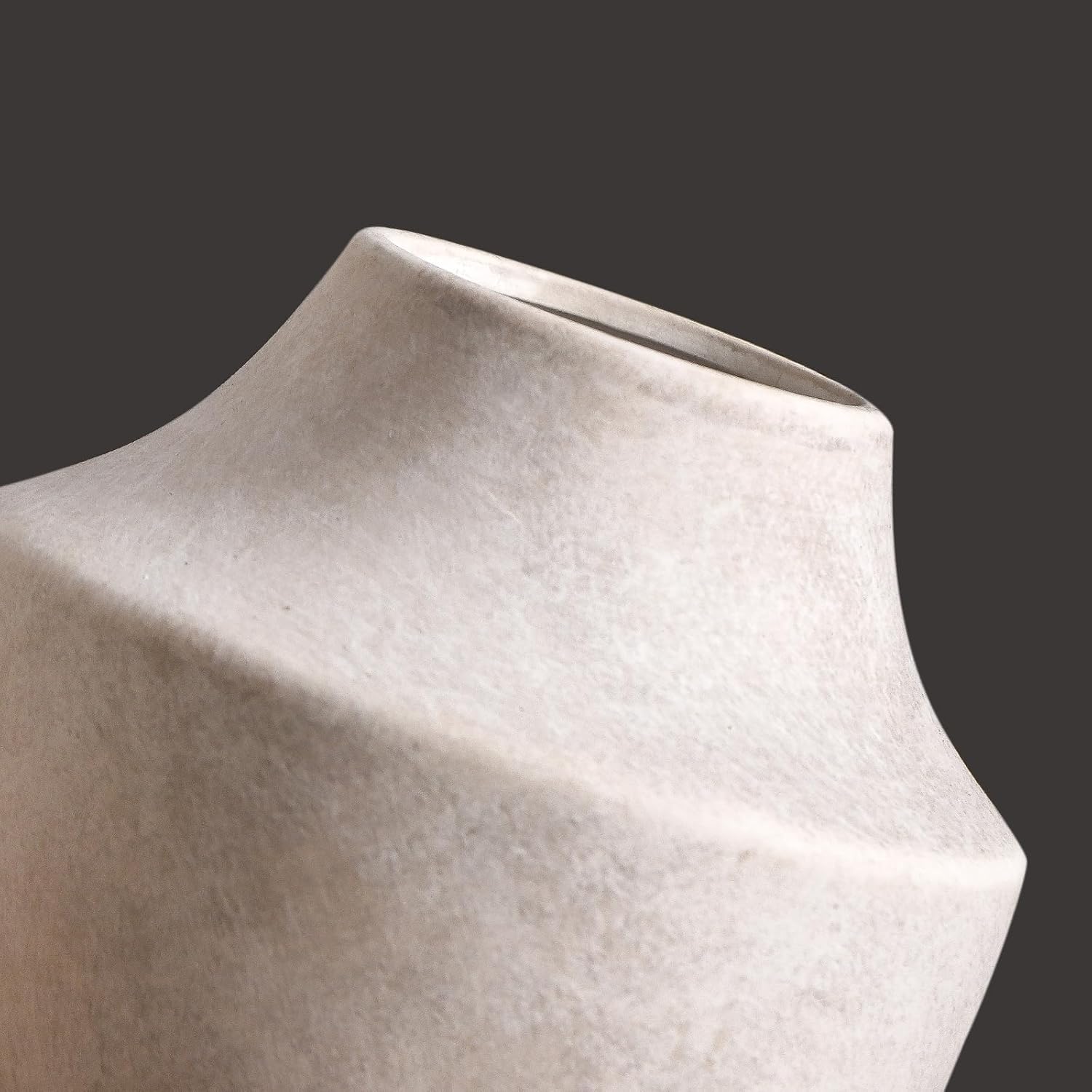 Mitt&Ditt Ceramic Flower Vase, 5.3 inch Off-White Farmhouse Rustic Vase, Handcrafted Weathered Pottery Vases, Small Flower Terracotta Vases for Home Decor, Living Room, Table, Shelf - Image 7