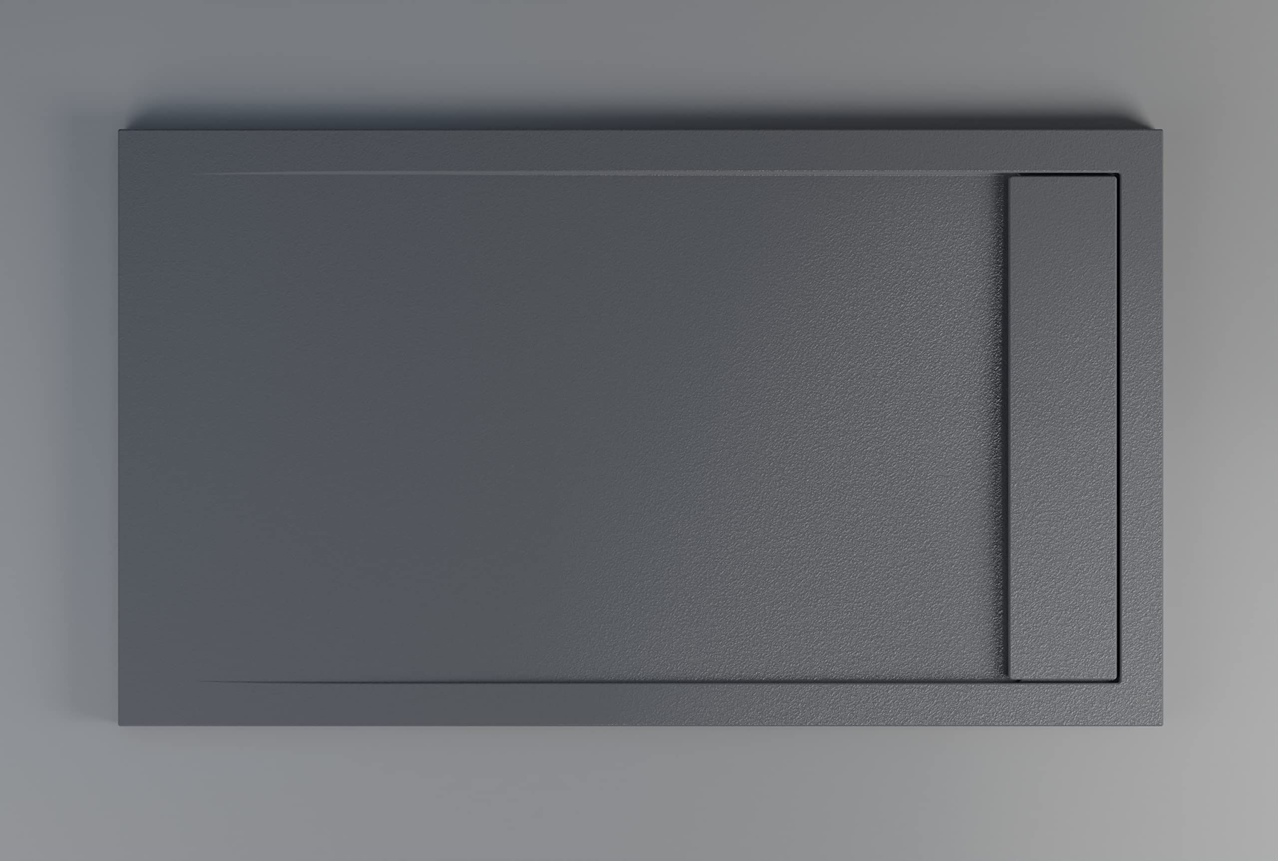 BERNSTEIN Duschtasse 140x80 Cm Aus Mineralguss – Flache Bauhöhe, Inkl. Ablauf, Anthrazit Matt