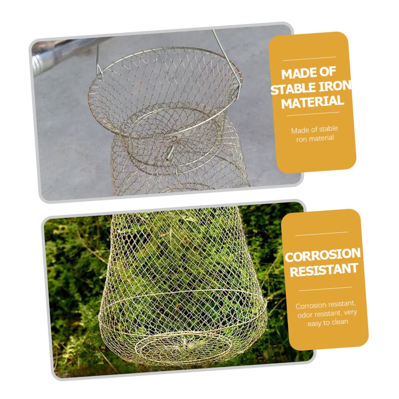 TOYANDONA Contenitore Per Cattura Dei Pesci in Metallo Rete Da Pesca Portatile Protezione Per Pesci Catturati Conservazione Temporanea