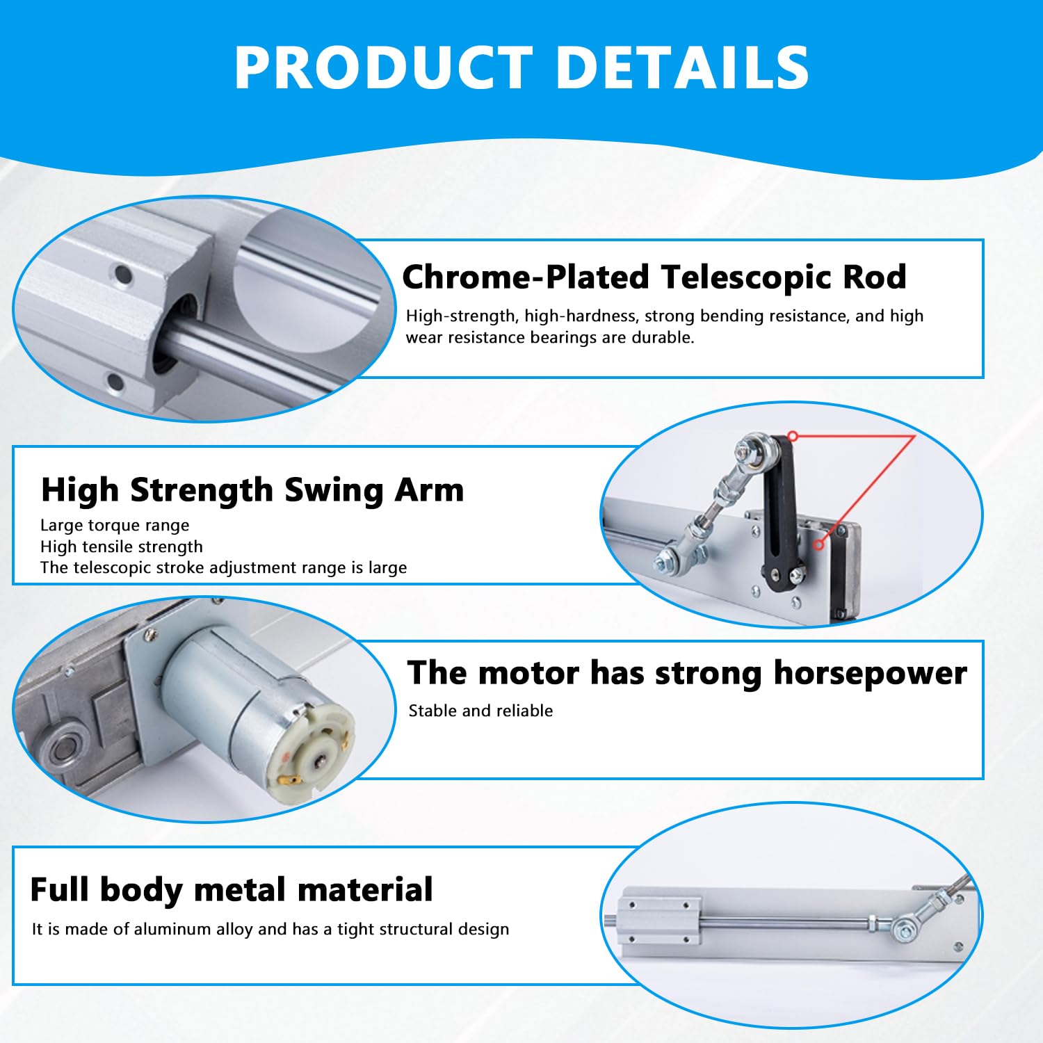 Hubkolben Linearaktuator DC 24V Linear Actuator 120 RPM Teleskopischer Hub 3-15cm mit Drehzahlregler