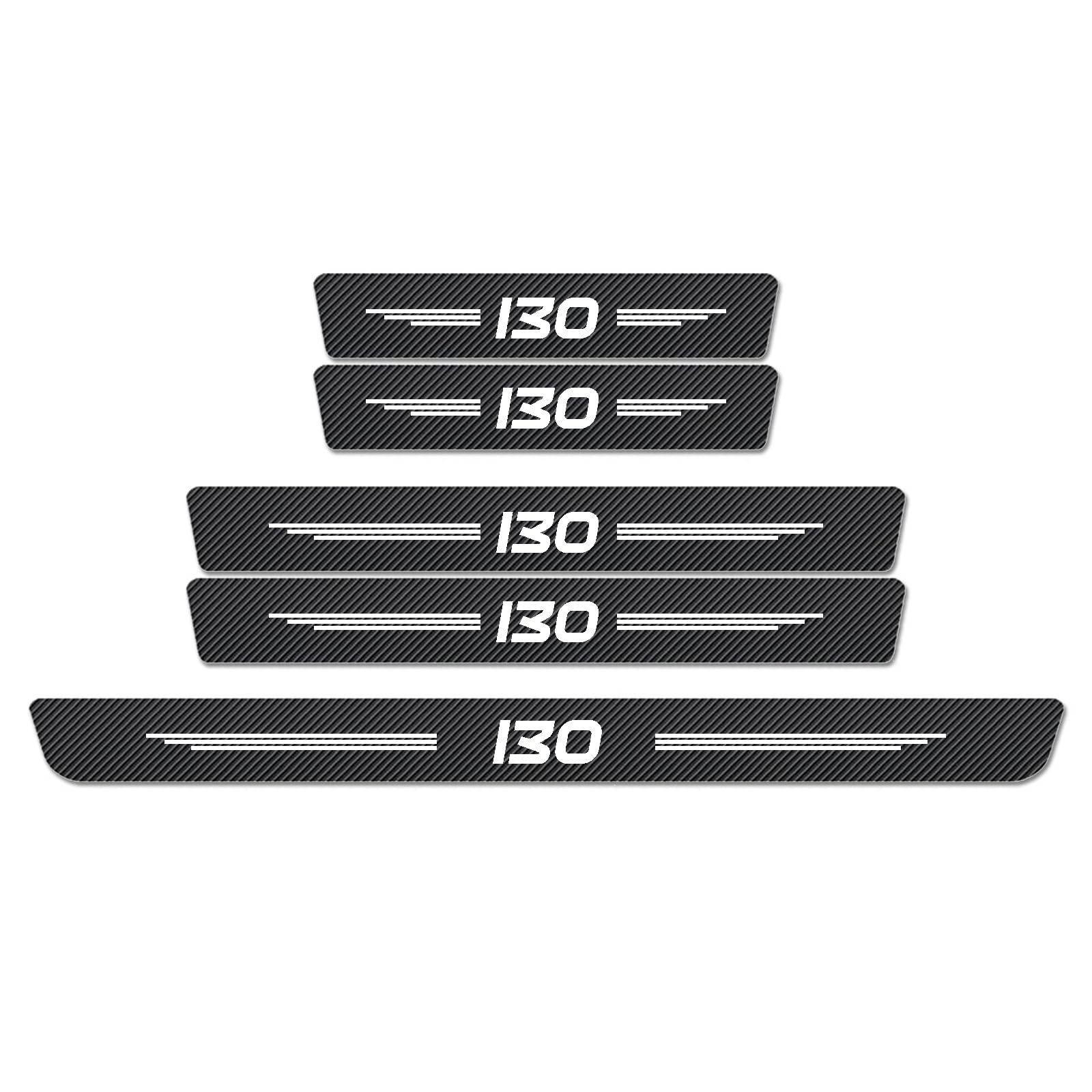 WXH97F Car Door Sill Protector for Hyundai i30, 5Pcs Carbon Fiber Texture Scuff Plate Guard, Anti-Scratch Kick Plate Entry Cover, Waterproof Wear-Resistant Trim