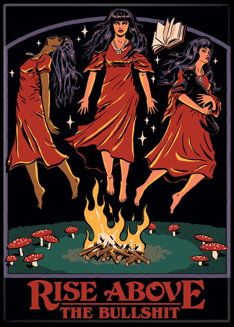 Ata-BoyAta-Boy Steven Rhodes Rise Above The BullSh't 2.5" X 3.5" Magnets for Refrigerators and Lockers