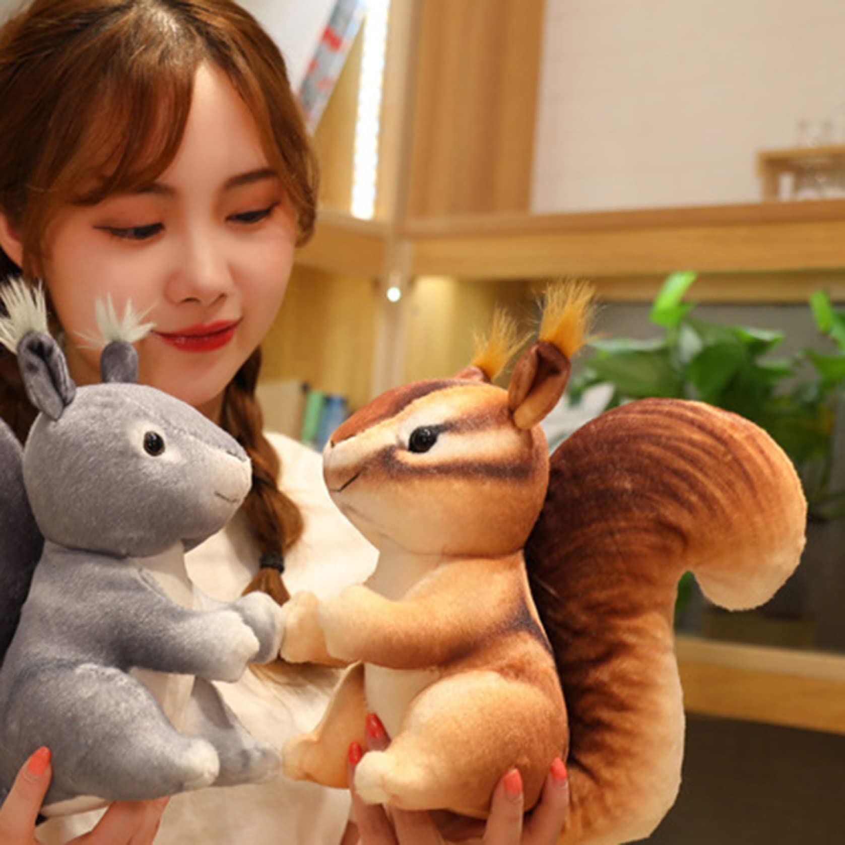 Amazon.co.jp: [LSDZW] 抱き枕 栗鼠 ぬいぐるみ 25cm 本物そっくり