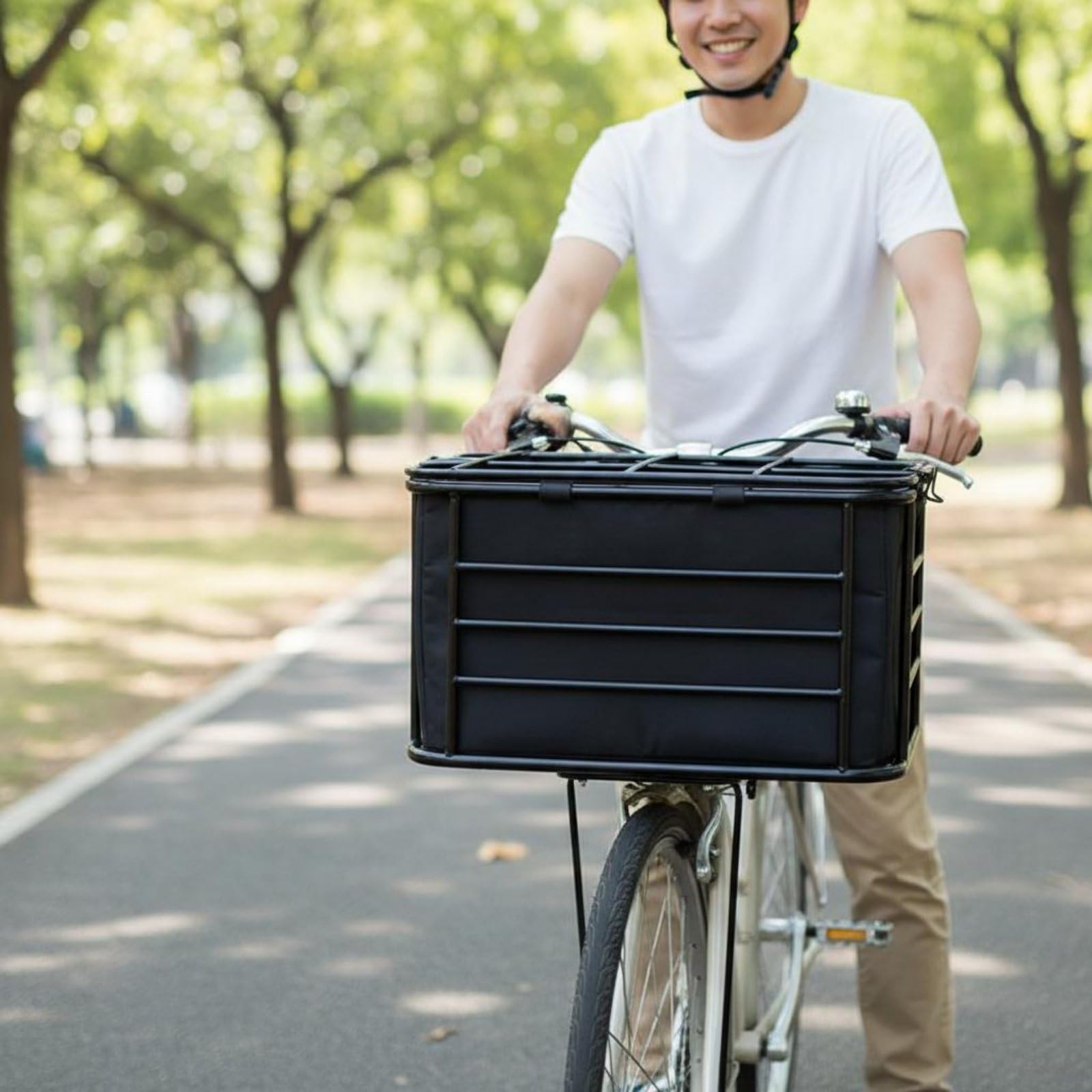 Trasportino Cane Bici Rimovibile Cestino Bici Cane Staccabile Attrezzatura Ciclistica per Ciclismo