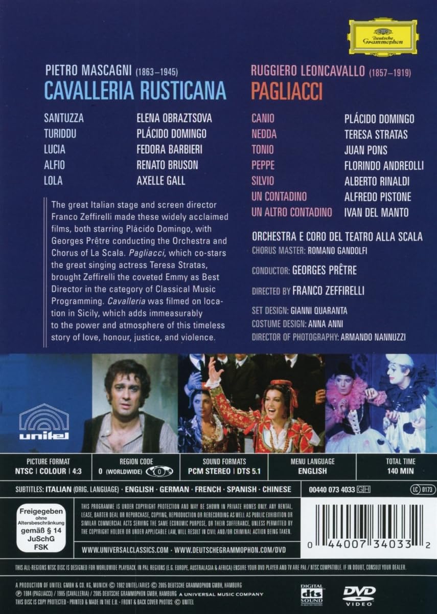 Cavalleria Rusticana ,I Pagliacci (Dvd)