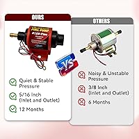 Vista 6 de Bomba de combustible eléctrica universal de 12 voltios, 5-9 PSI, 35GPH, Super 12S Plus para motores a gasolina y diésel
