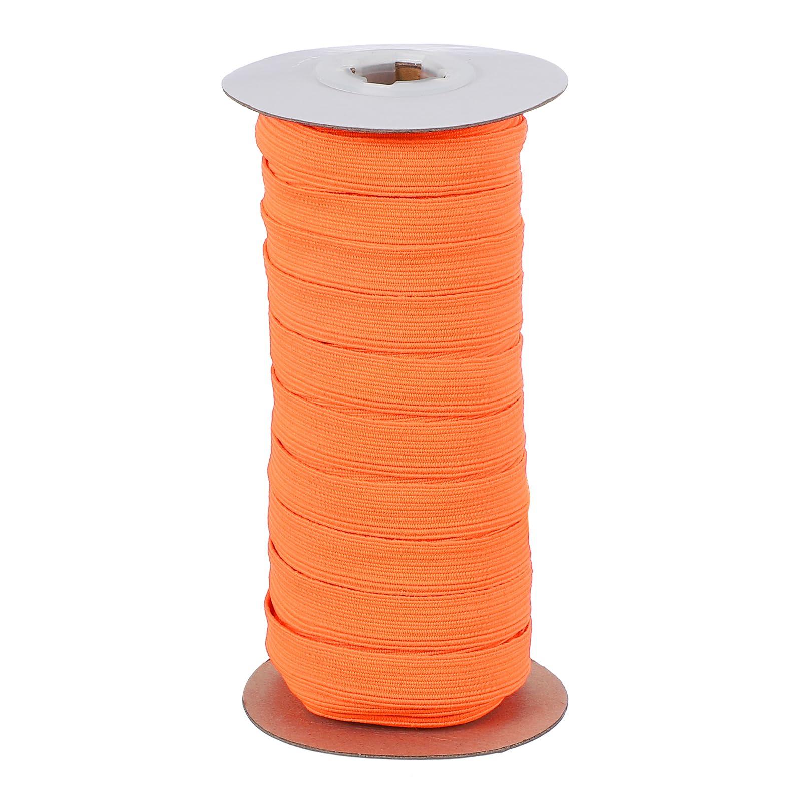 Cordon élastique plat orange fluo haute visibilité 12mm x 18m en polyester souple pour couture