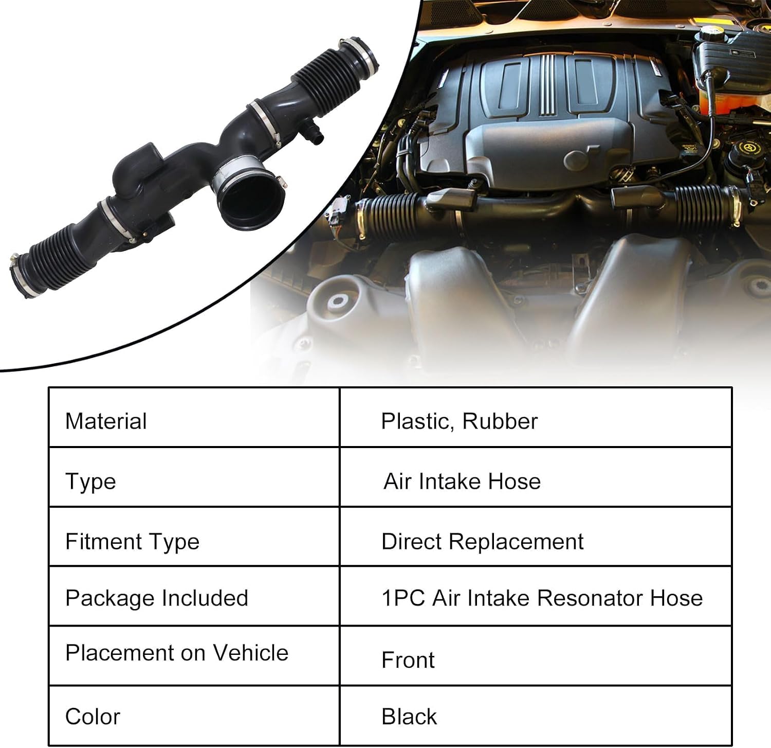 FZJDSD Air Intake Resonator Hose Tube Connected with Oil System C2D17107 Compatible with Jaguar XJ 2010- XF 2009-2015 3.0L